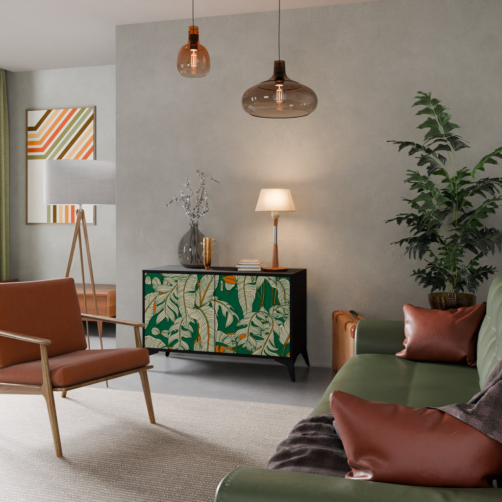 VERDANT PLEASURES 2-Door Sideboard in Black Finish