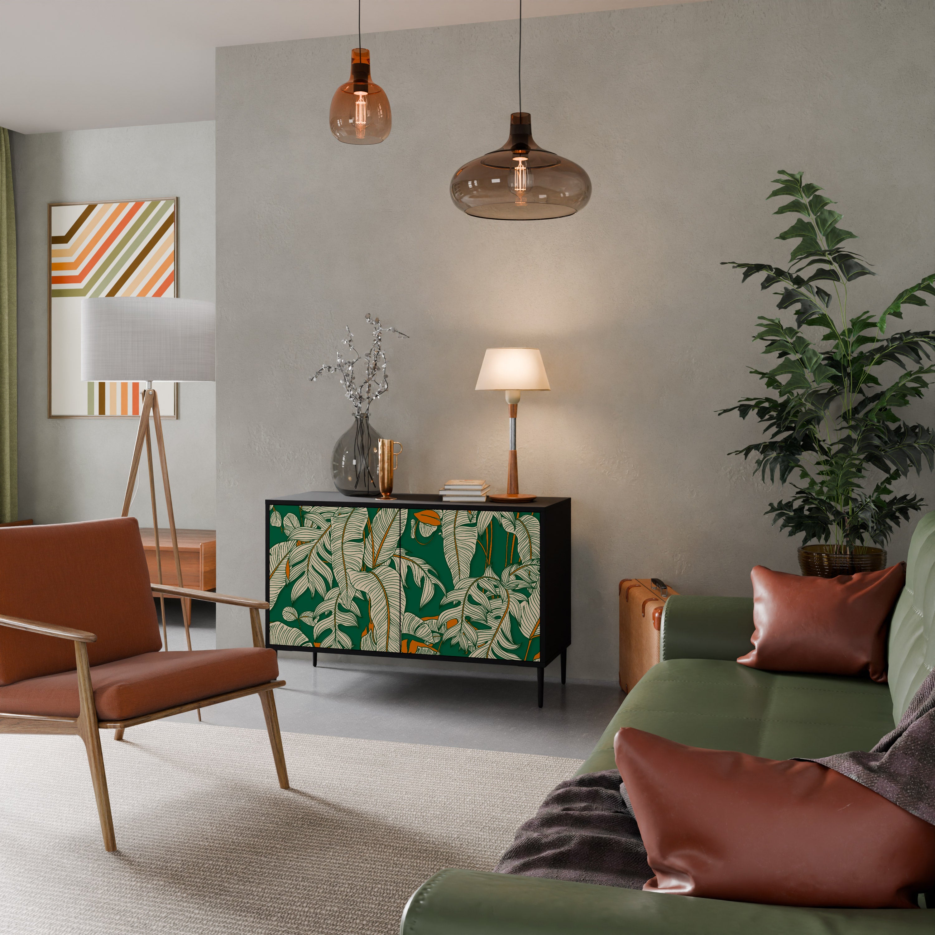 VERDANT PLEASURES 2-Door Sideboard in Black Finish