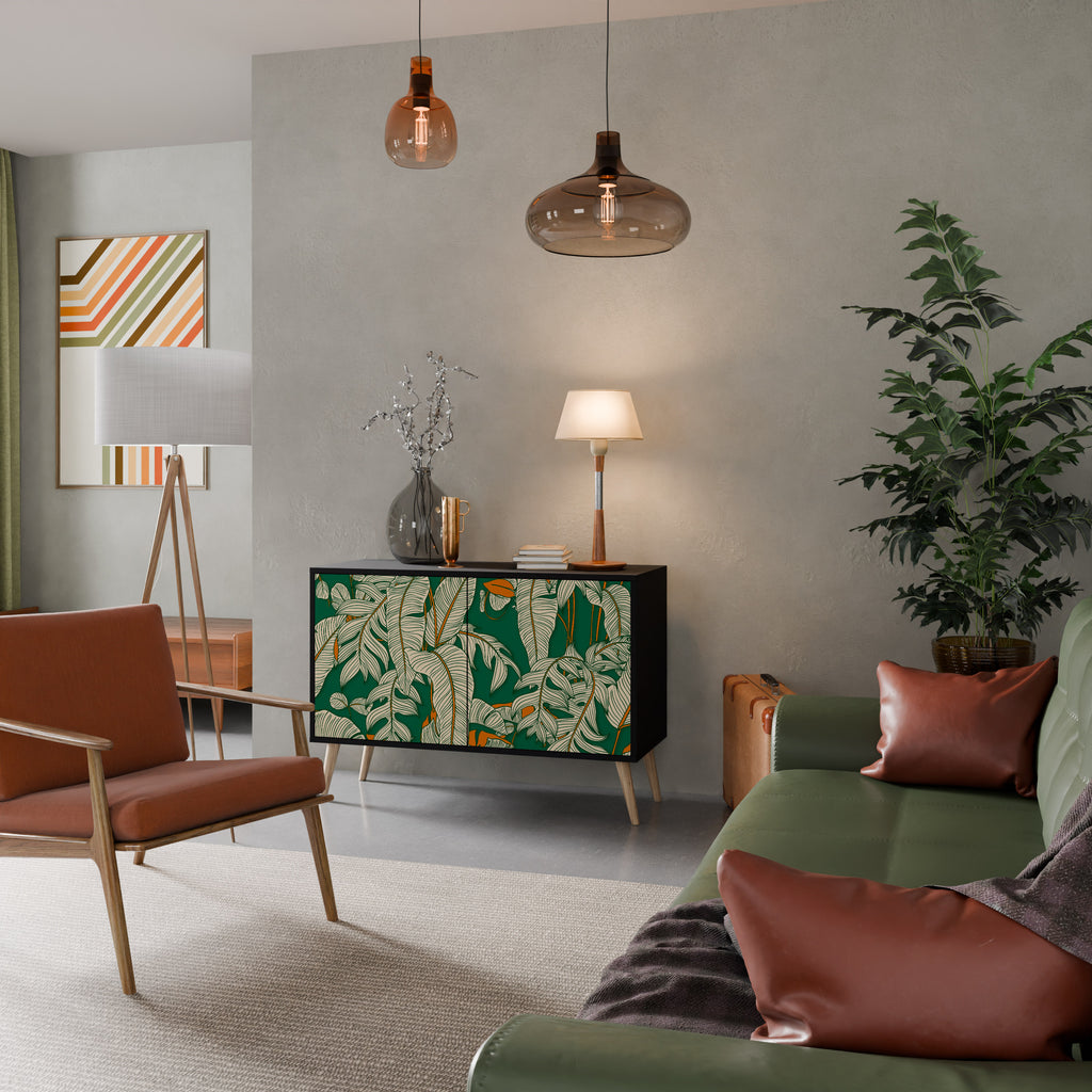 VERDANT PLEASURES 2-Door Sideboard in Black Finish