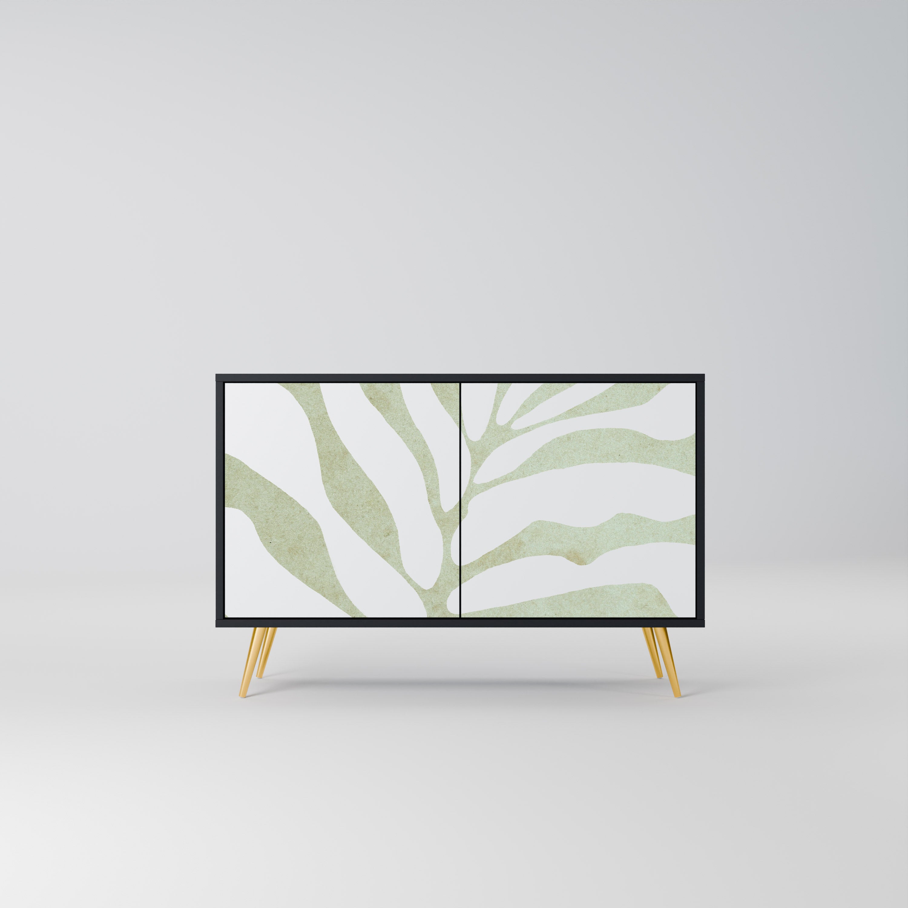 BOTANICAL SPARK 2-Door Sideboard in Black Finish