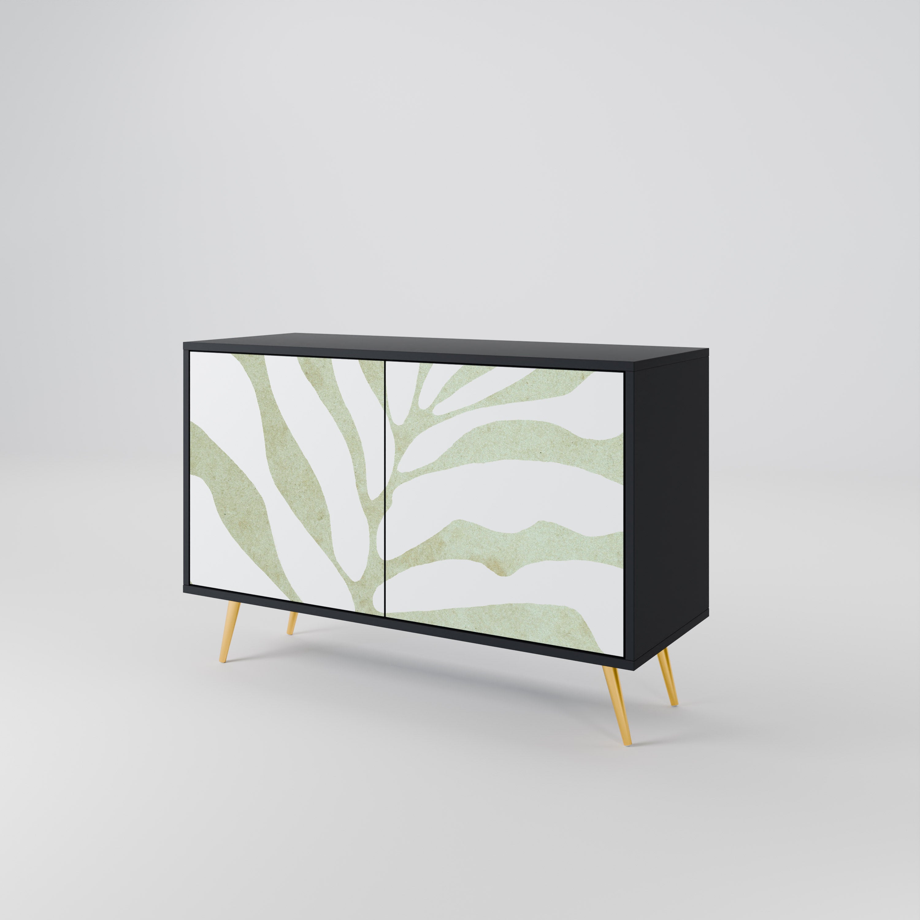 BOTANICAL SPARK 2-Door Sideboard in Black Finish