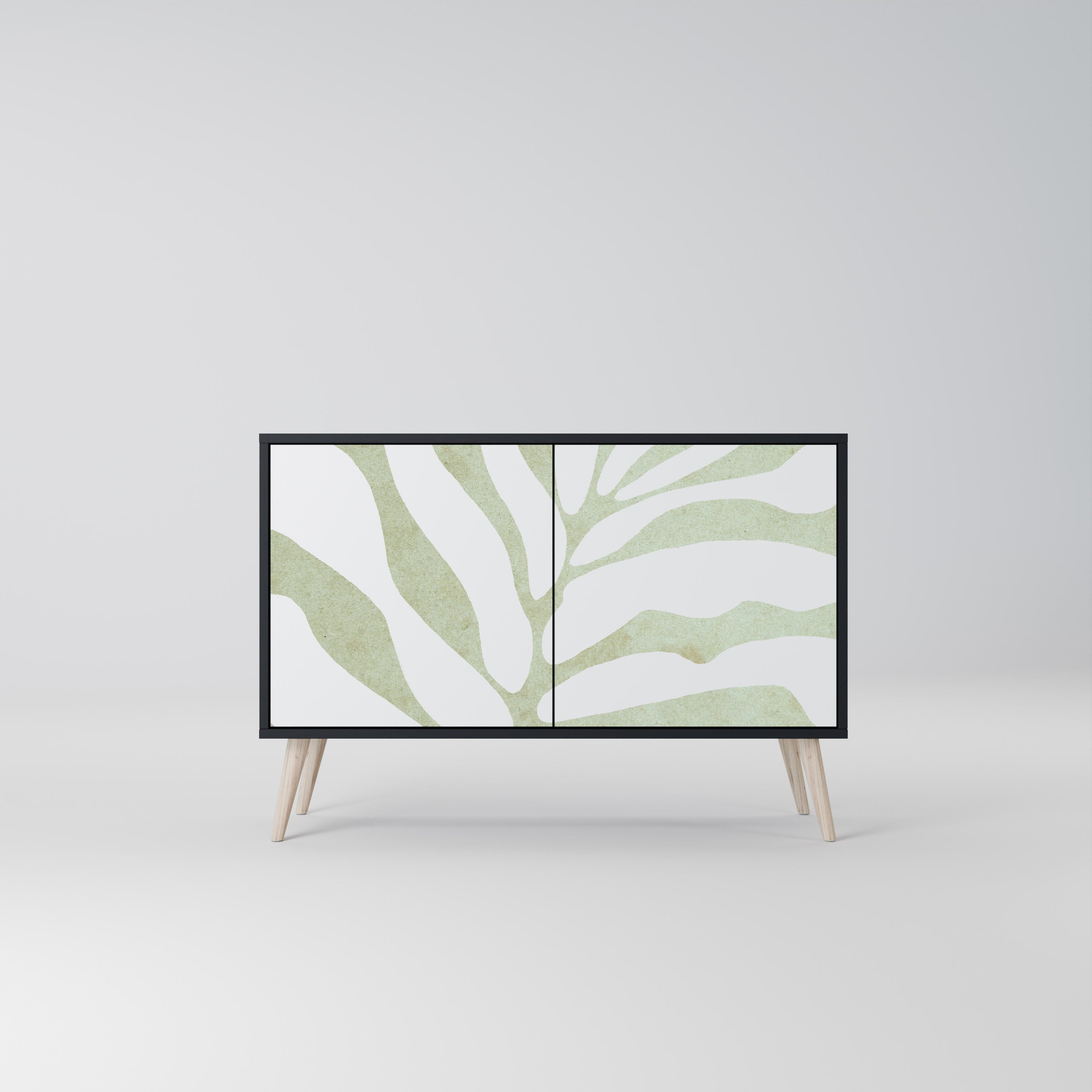 BOTANICAL SPARK 2-Door Sideboard in Black Finish