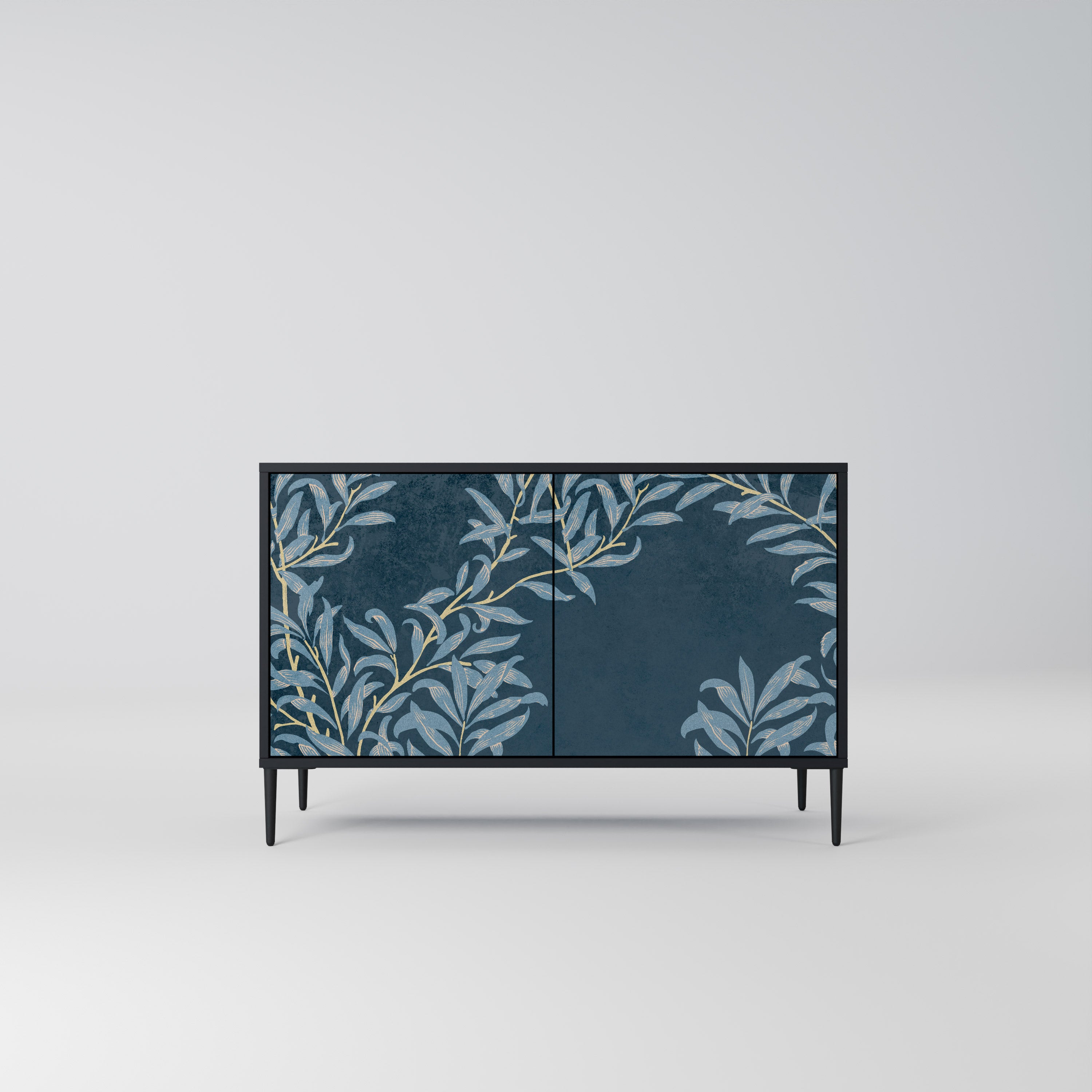 BLUE LEAVES 2-Door Sideboard in Black Finish