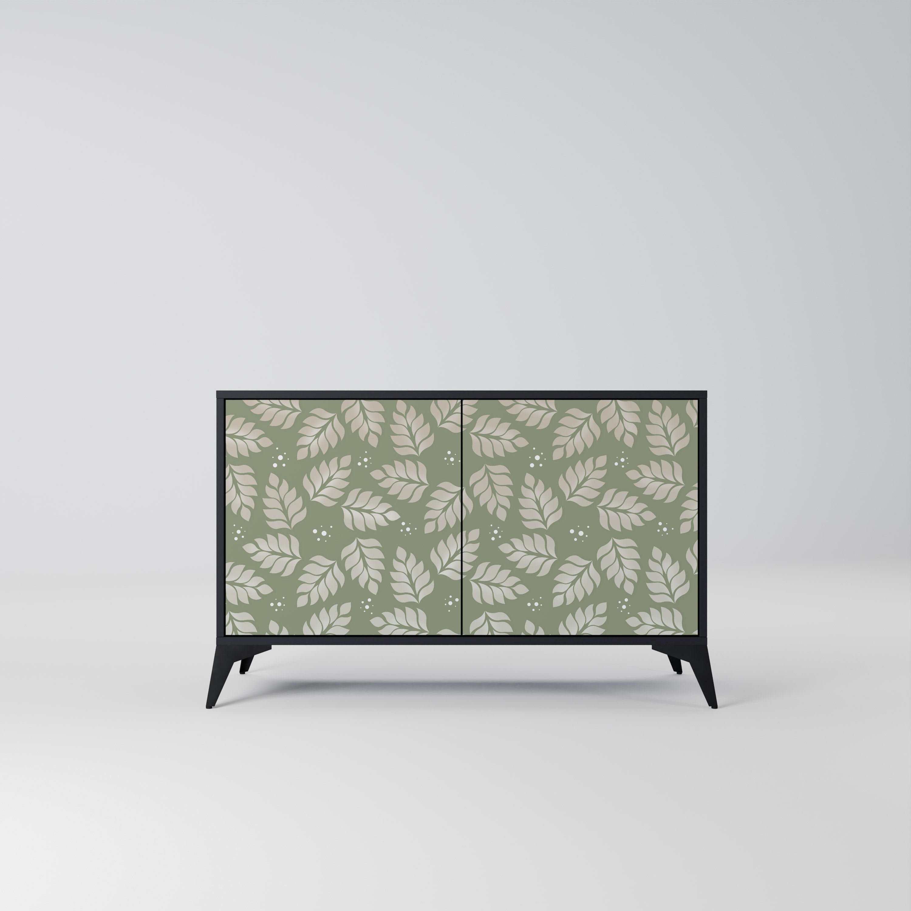 LEAVES ON GREEN 2-Door Sideboard in Black Finish