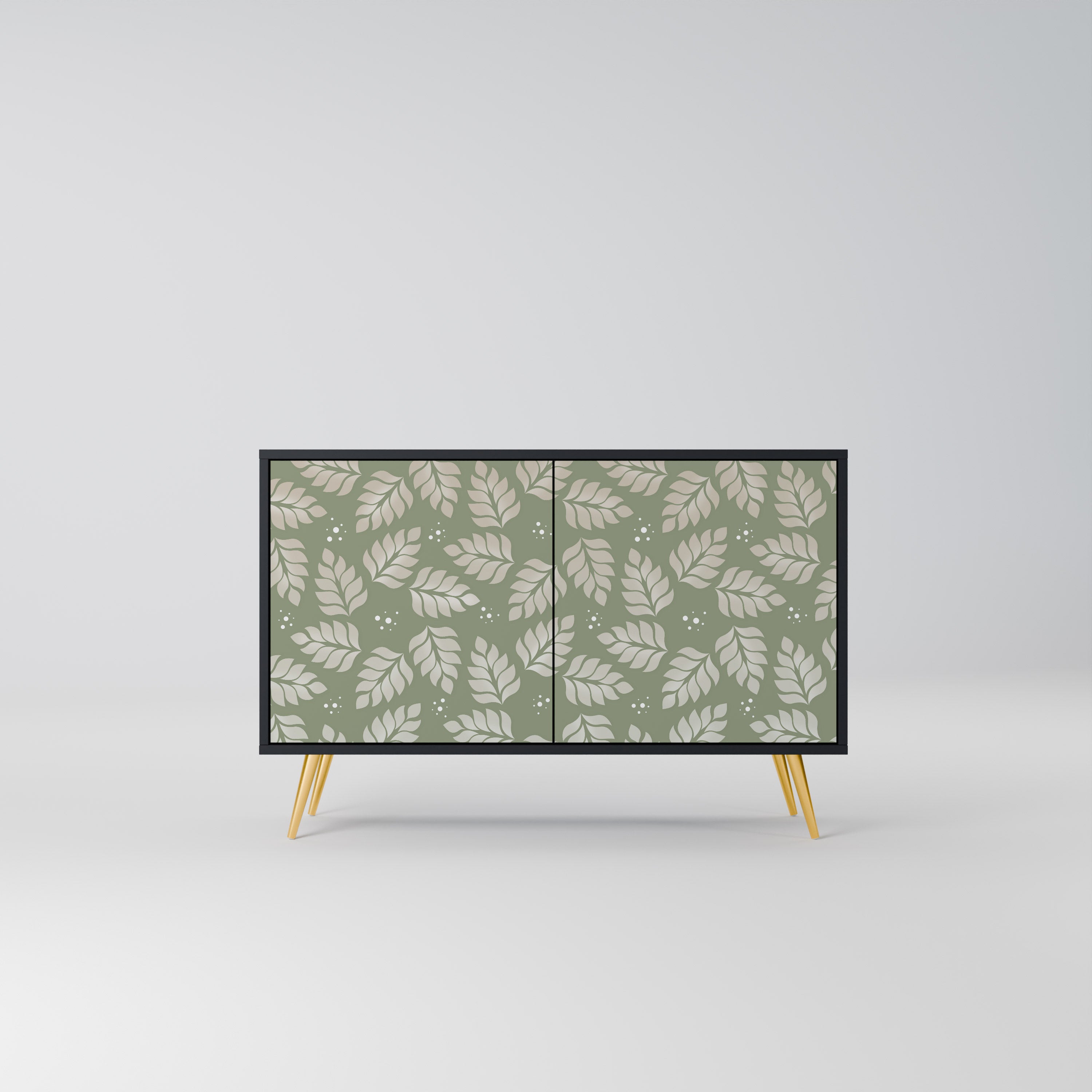 LEAVES ON GREEN 2-Door Sideboard in Black Finish