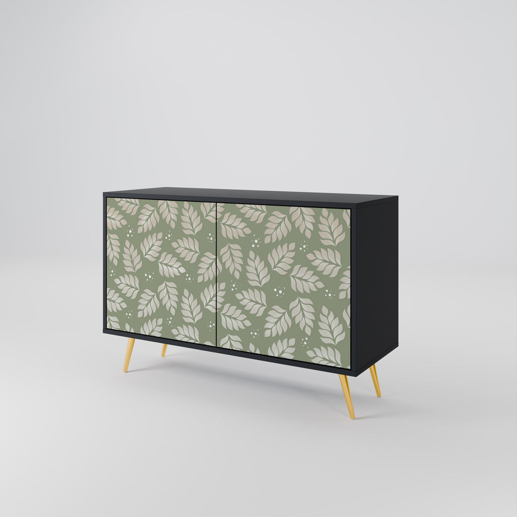 LEAVES ON GREEN 2-Door Sideboard in Black Finish