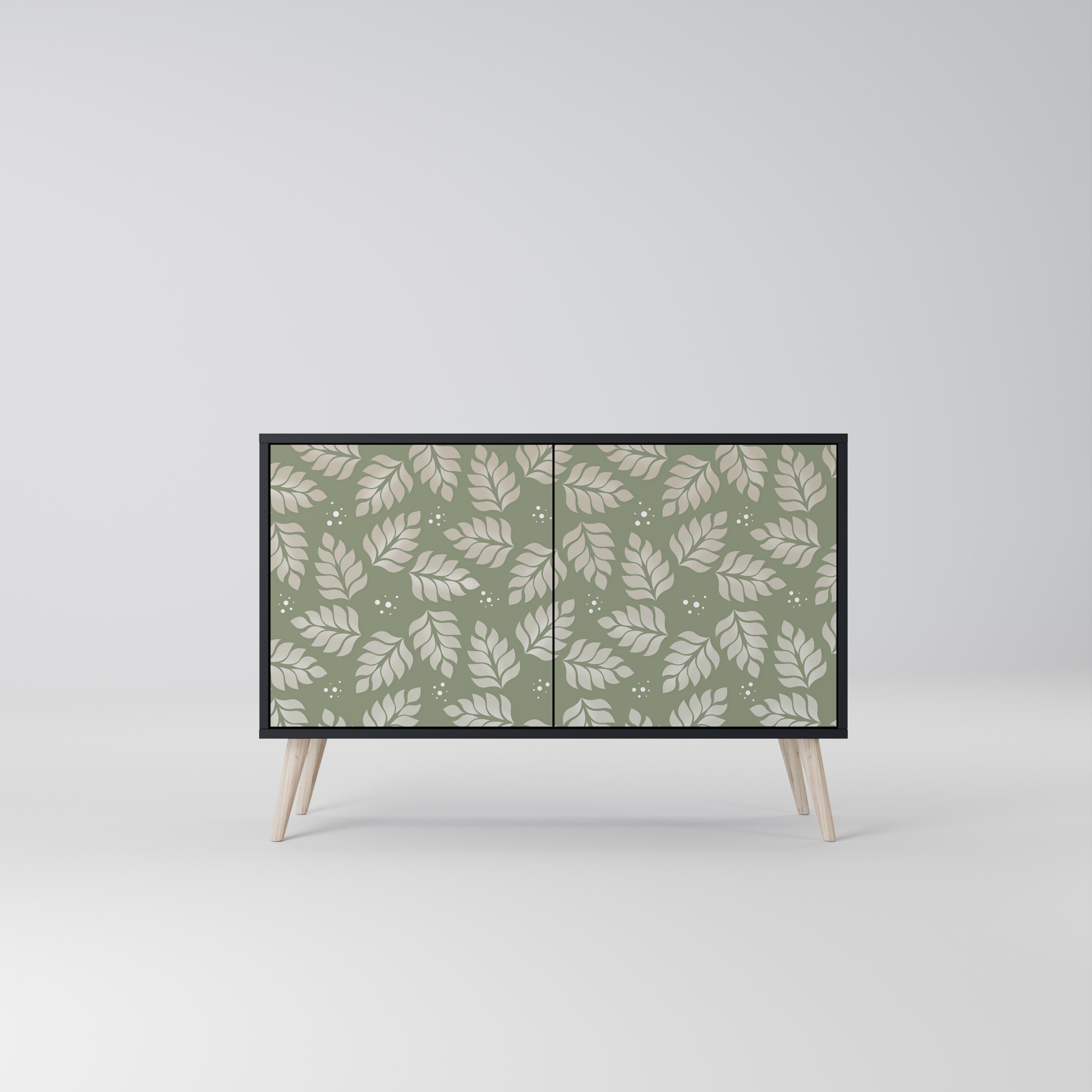 LEAVES ON GREEN 2-Door Sideboard in Black Finish