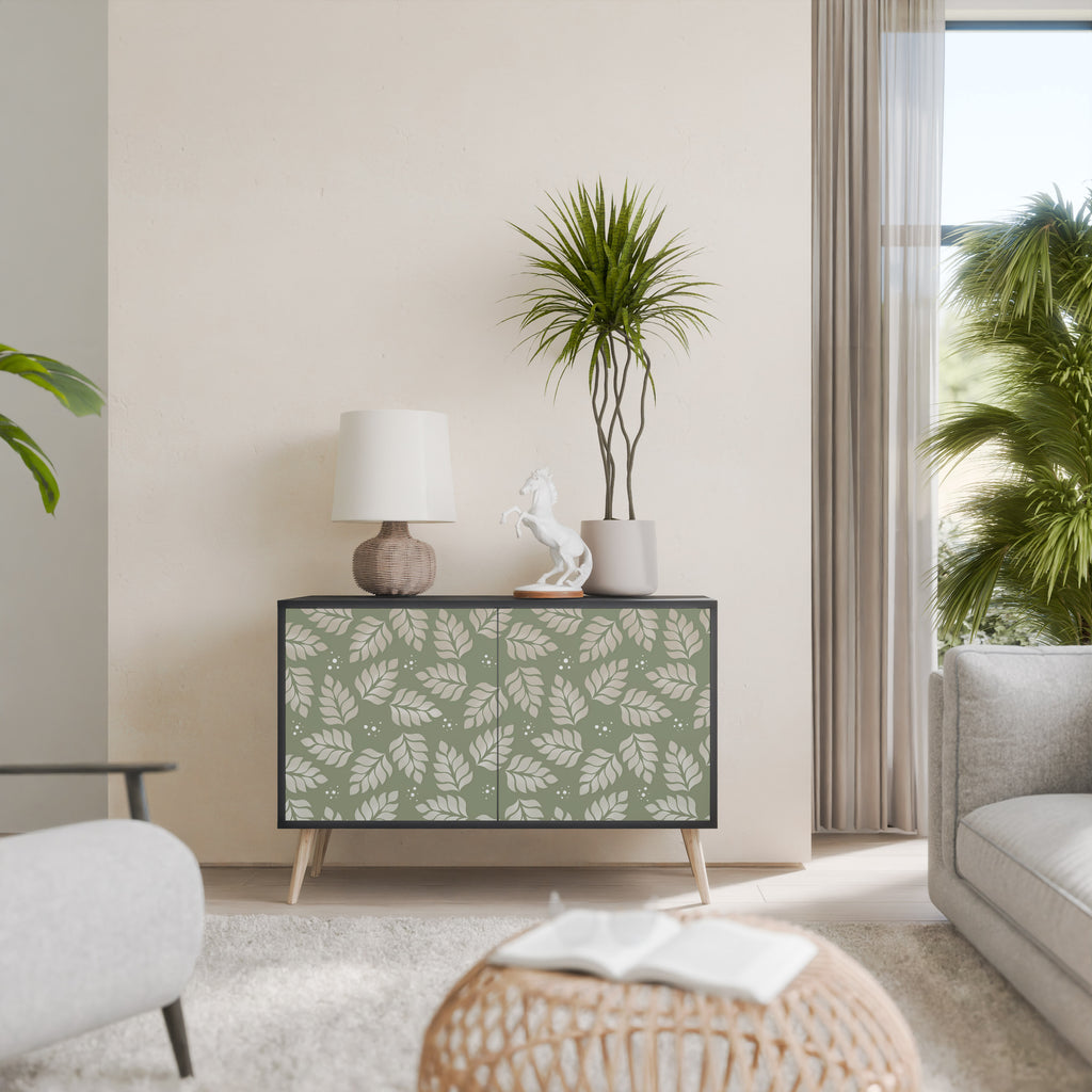 LEAVES ON GREEN 2-Door Sideboard in Black Finish