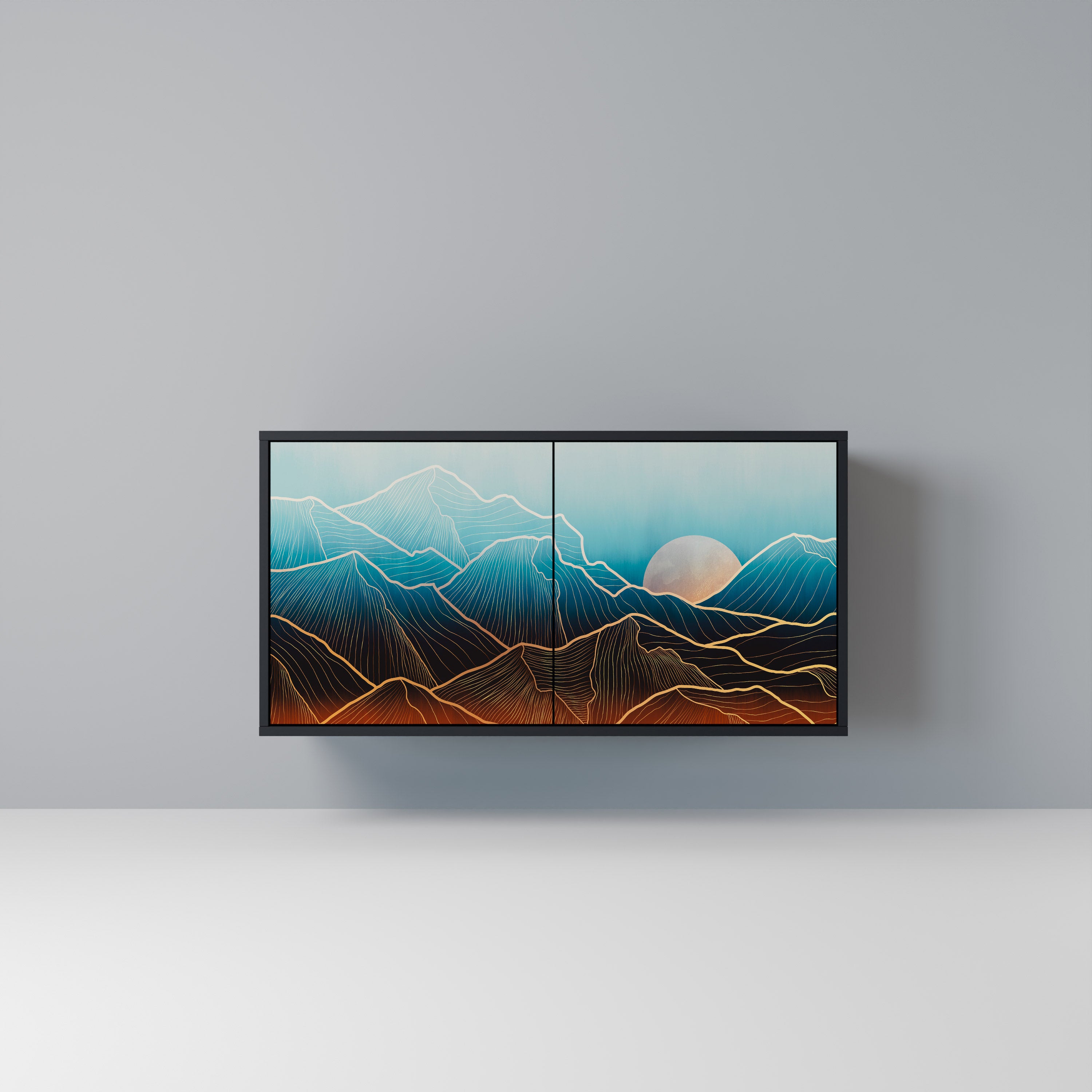 LUNAR SECRETS 2-Door Sideboard in Black Finish