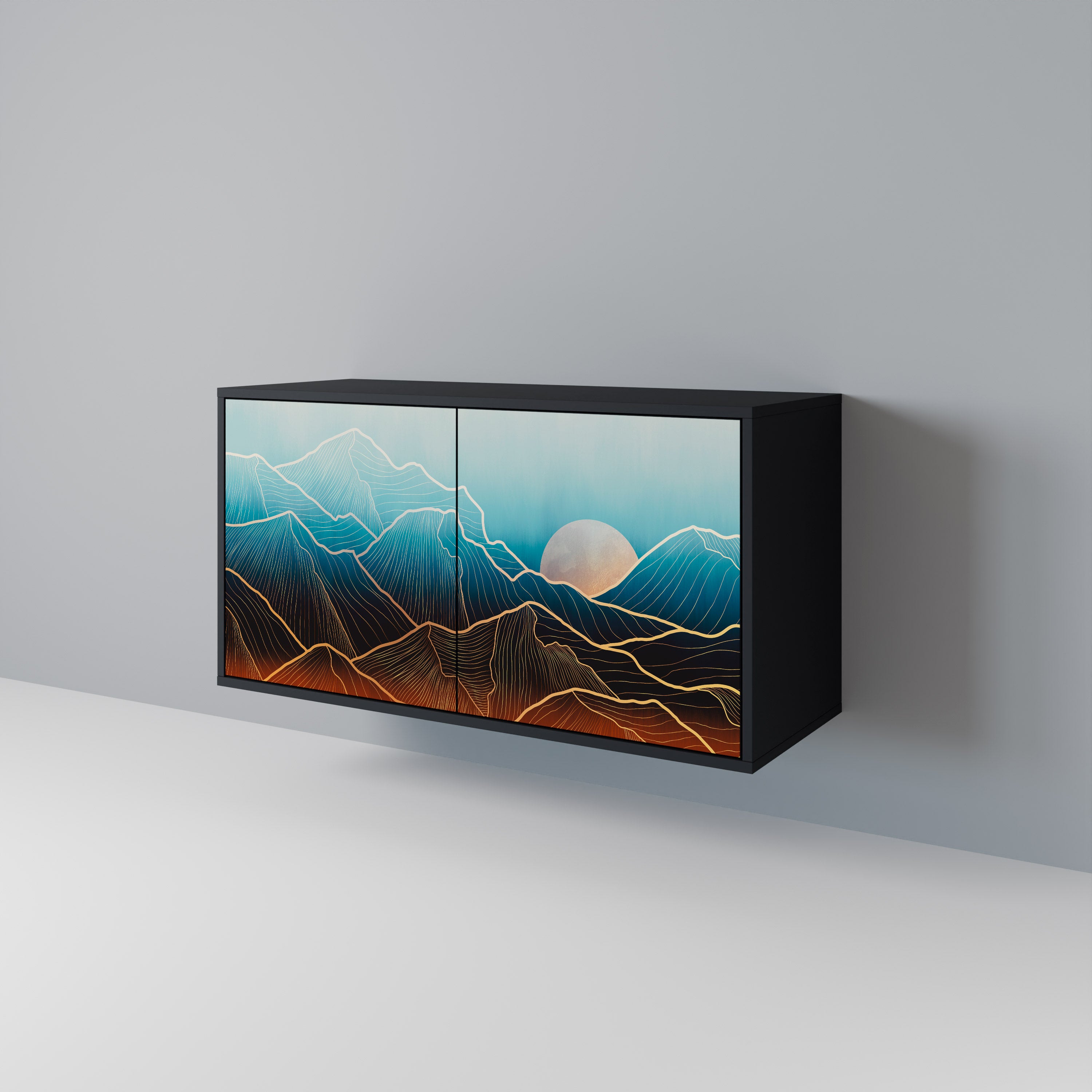 LUNAR SECRETS 2-Door Sideboard in Black Finish