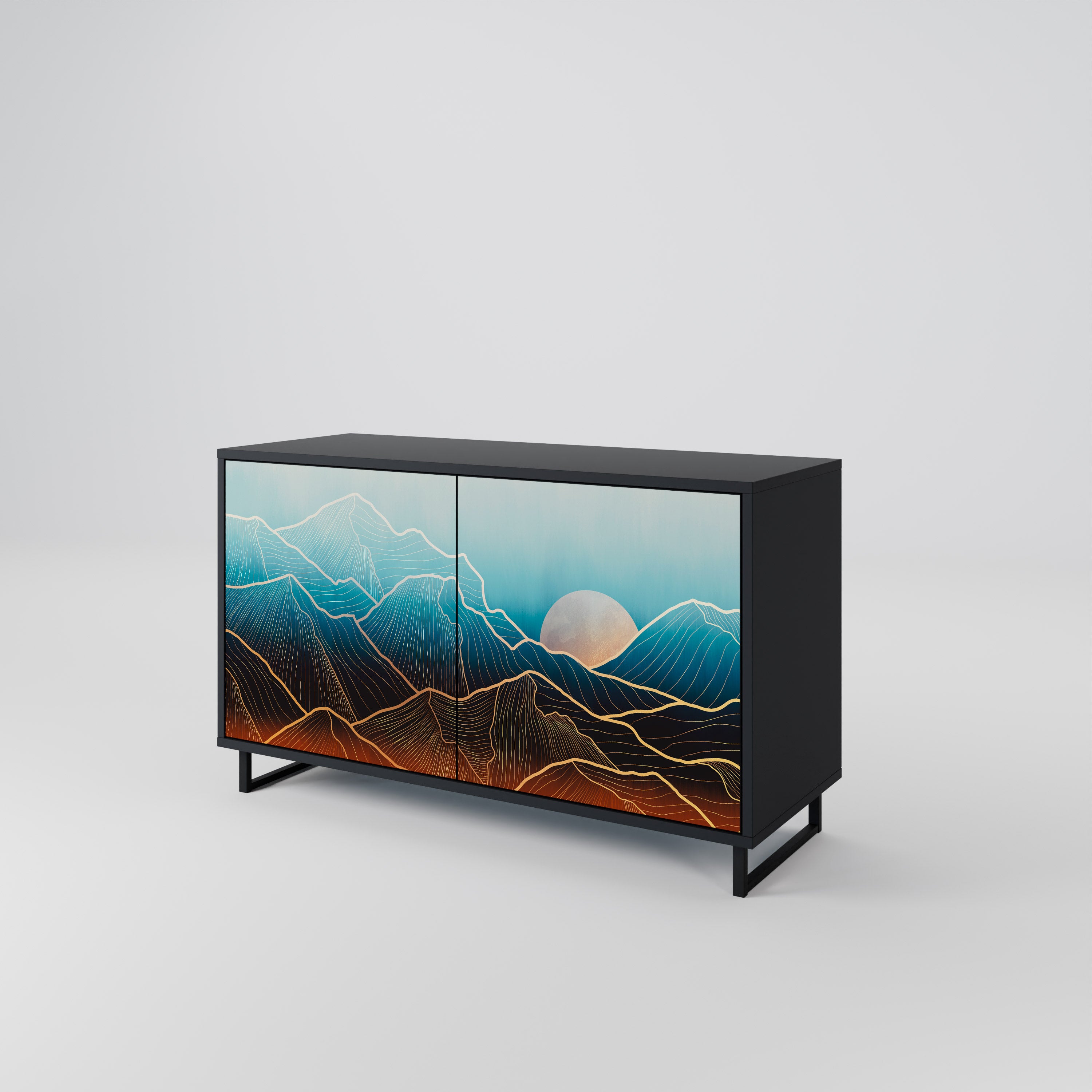 LUNAR SECRETS 2-Door Sideboard in Black Finish