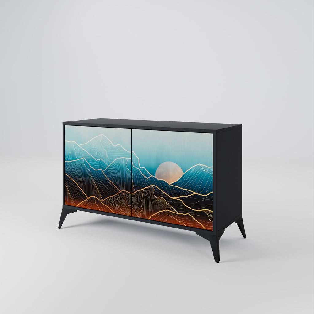 LUNAR SECRETS 2-Door Sideboard in Black Finish