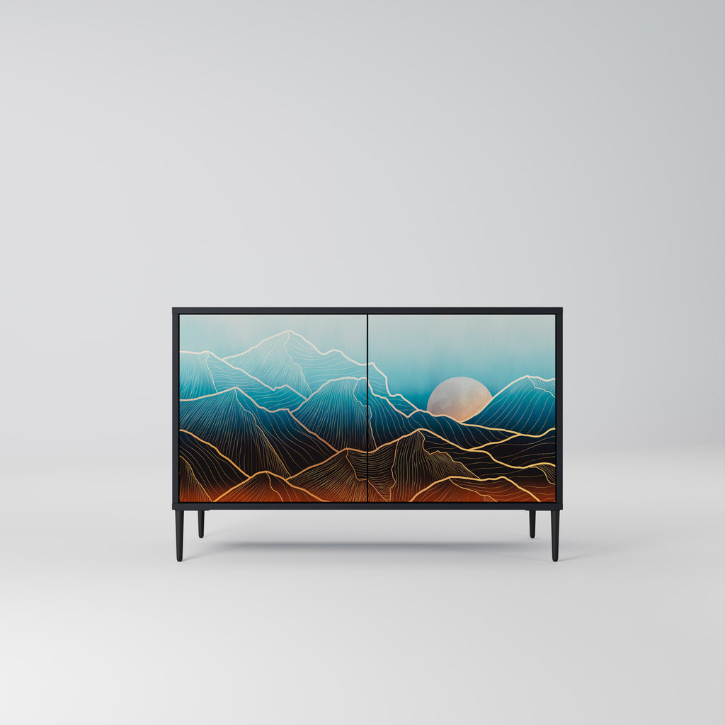 LUNAR SECRETS 2-Door Sideboard in Black Finish