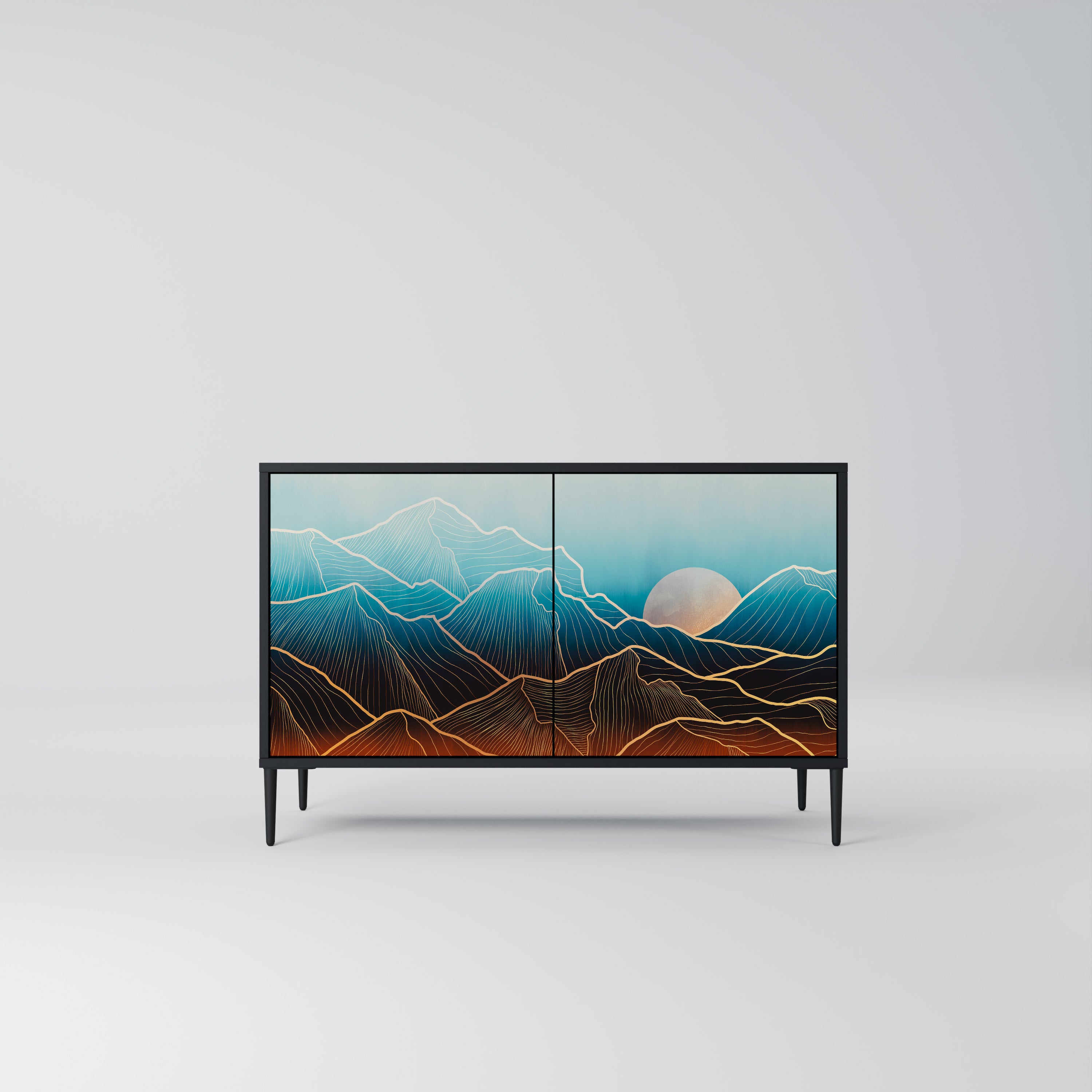 LUNAR SECRETS 2-Door Sideboard in Black Finish