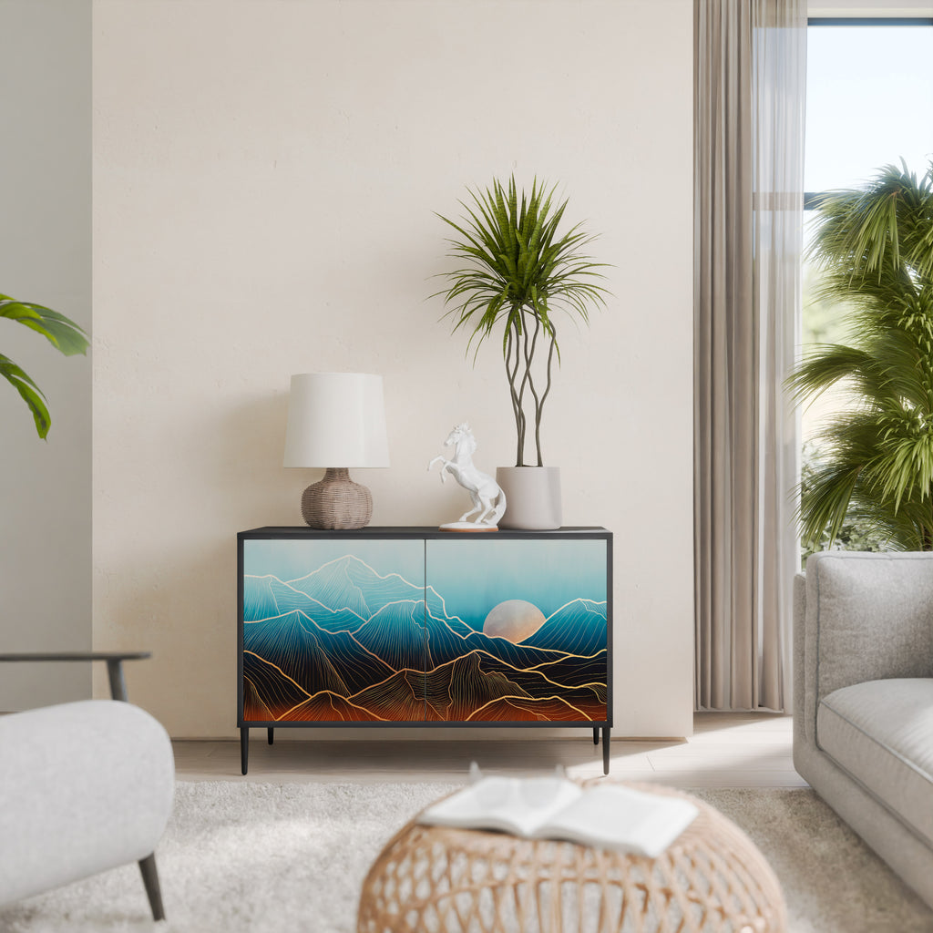 LUNAR SECRETS 2-Door Sideboard in Black Finish