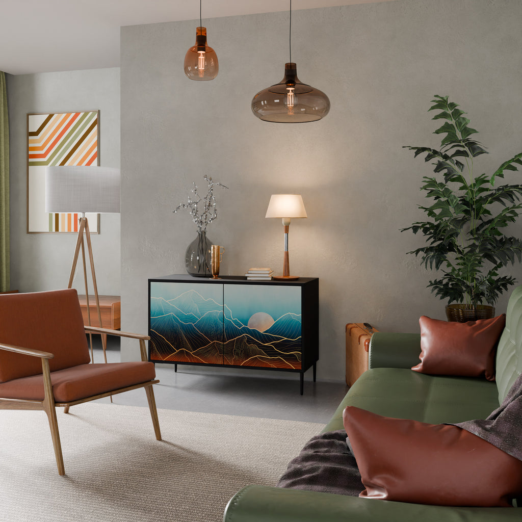 LUNAR SECRETS 2-Door Sideboard in Black Finish