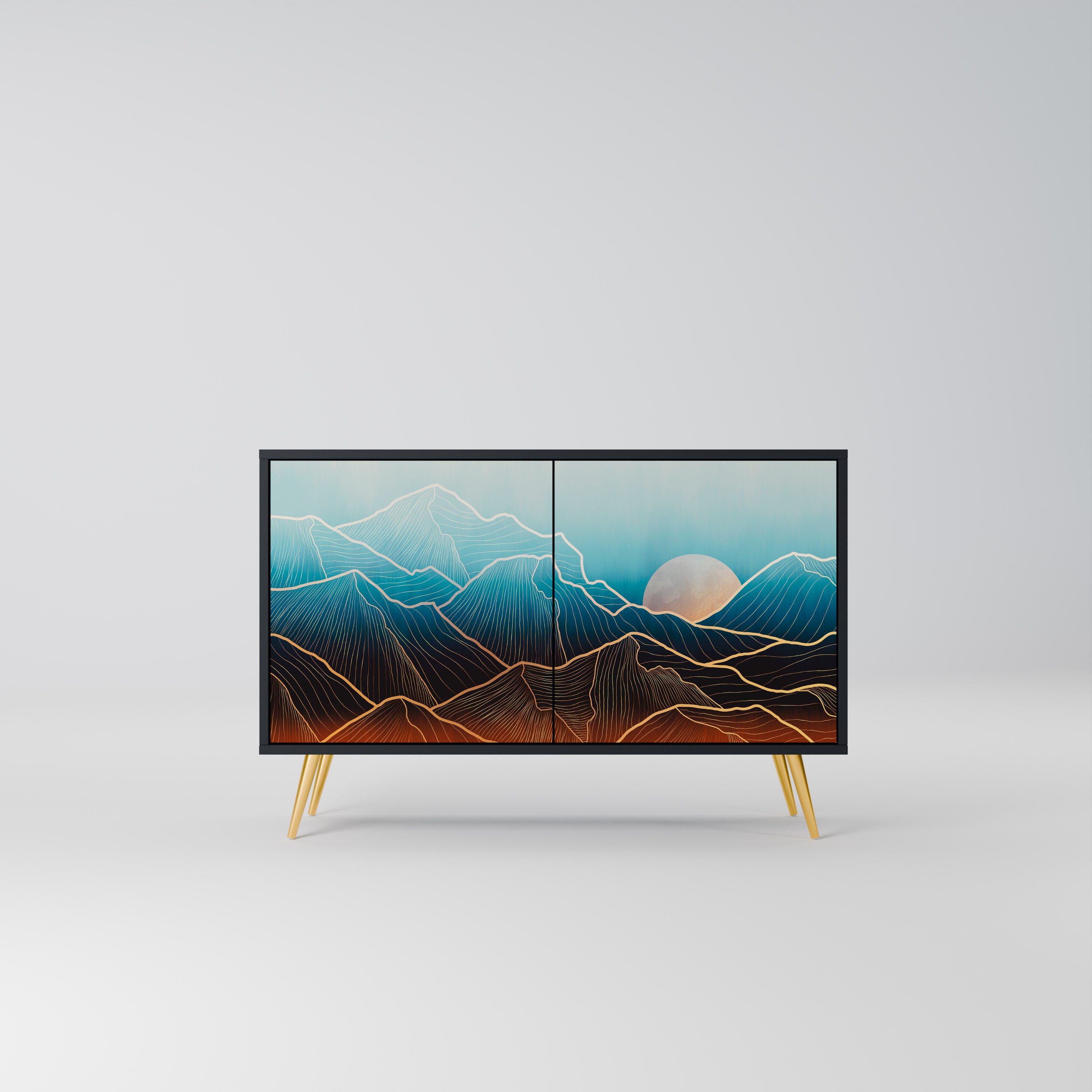 LUNAR SECRETS 2-Door Sideboard in Black Finish