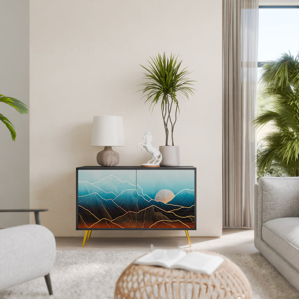 LUNAR SECRETS 2-Door Sideboard in Black Finish