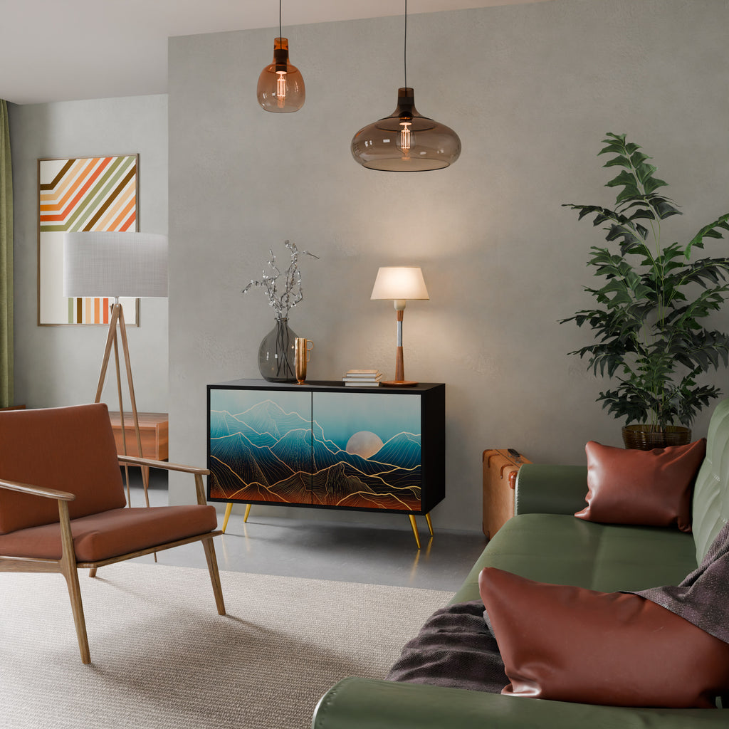 LUNAR SECRETS 2-Door Sideboard in Black Finish