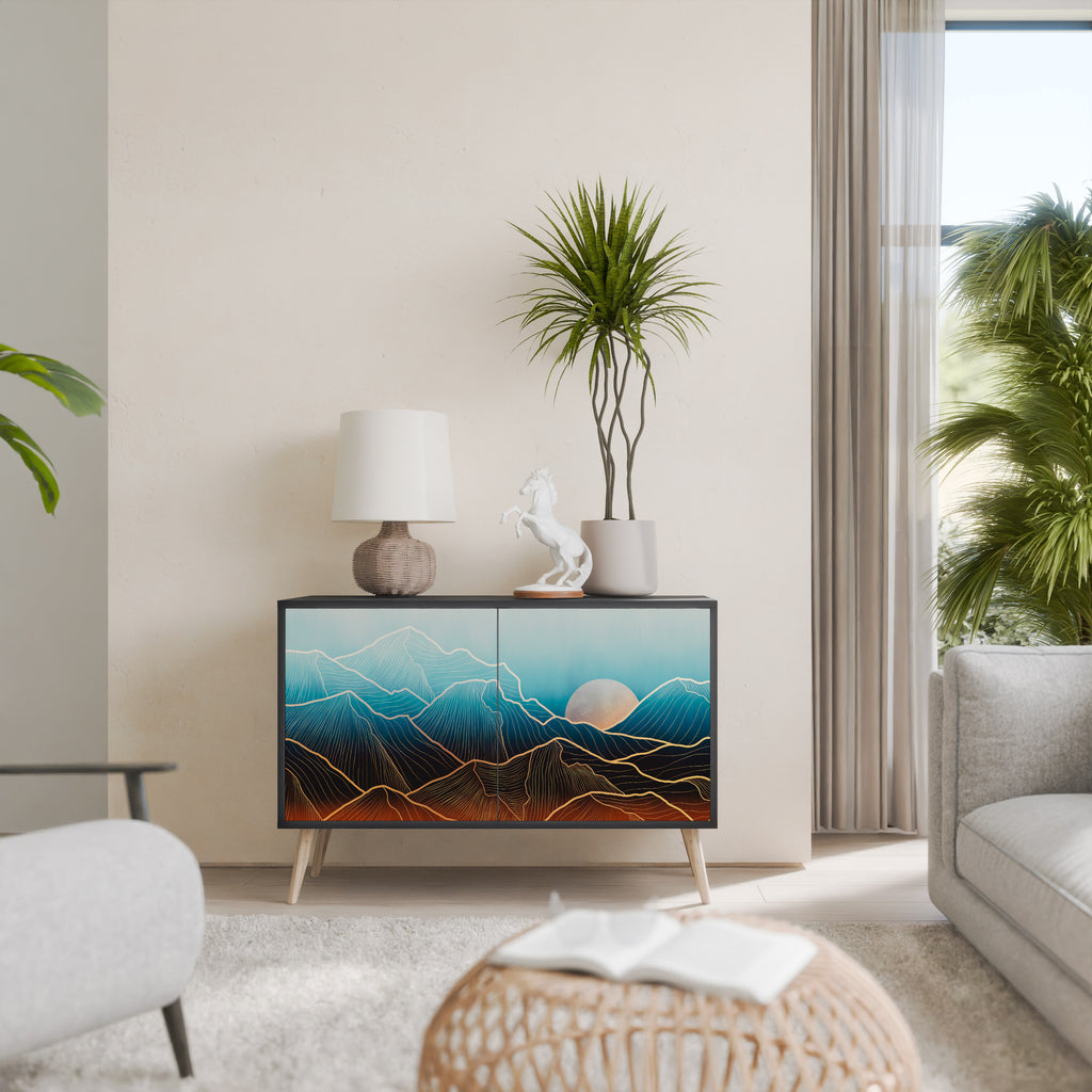 LUNAR SECRETS 2-Door Sideboard in Black Finish