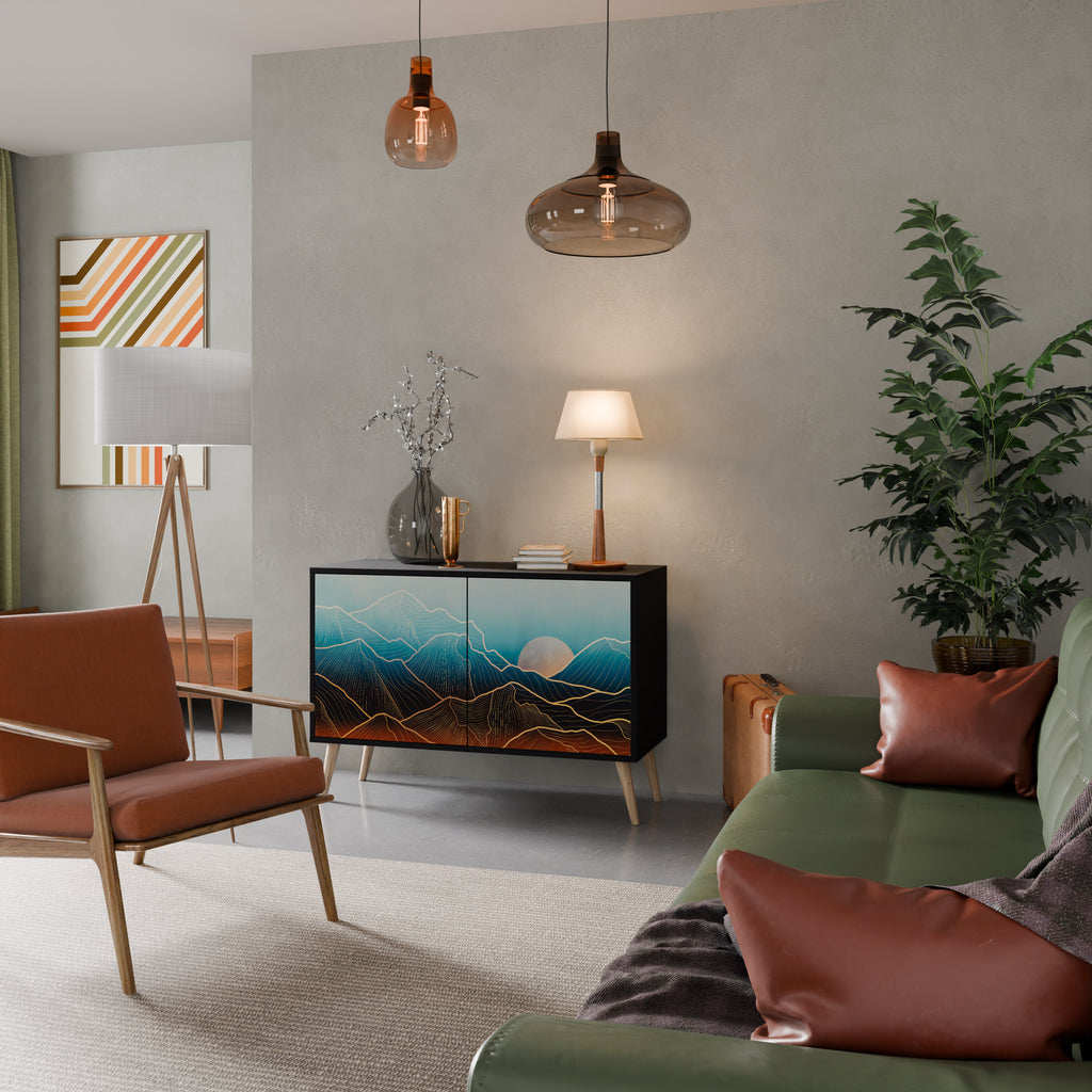 LUNAR SECRETS 2-Door Sideboard in Black Finish