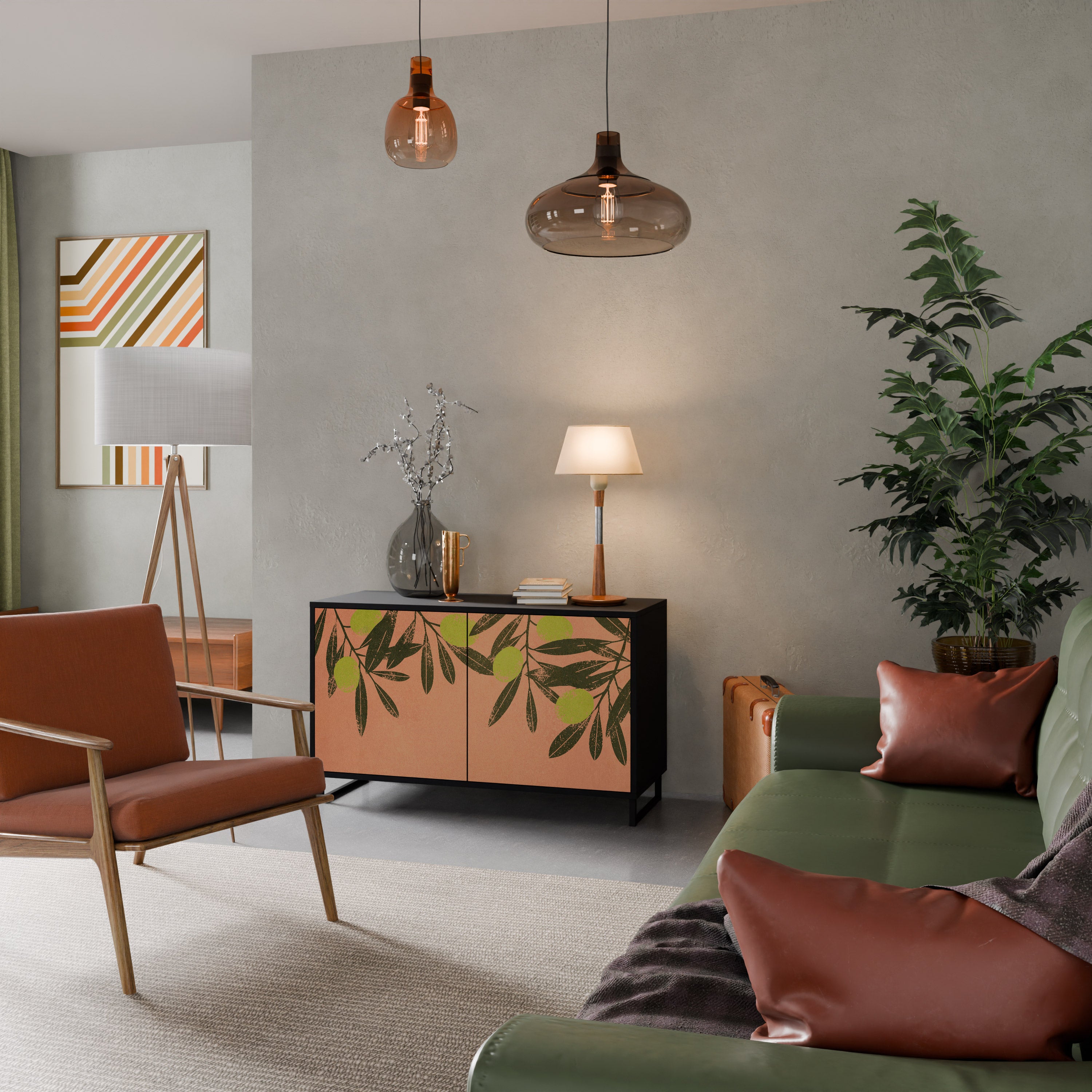 JUICY OLIVES 2-Door Sideboard in Black Finish