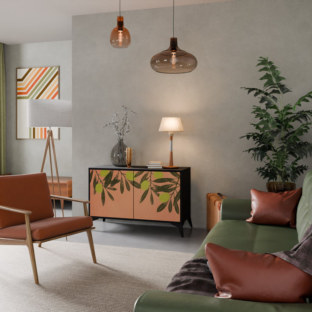 JUICY OLIVES 2-Door Sideboard in Black Finish