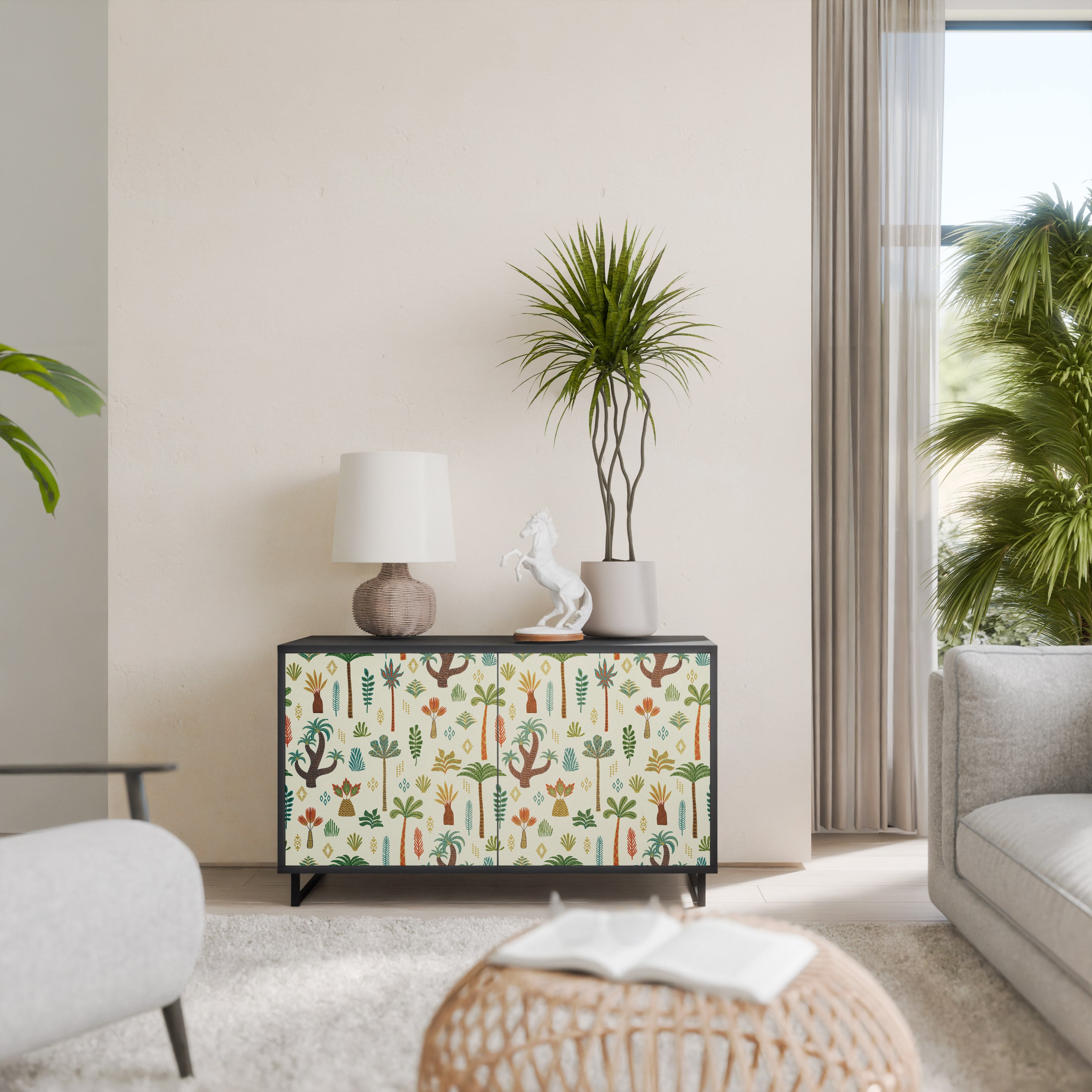 PALM SPRING 2-Door Sideboard in Black Finish