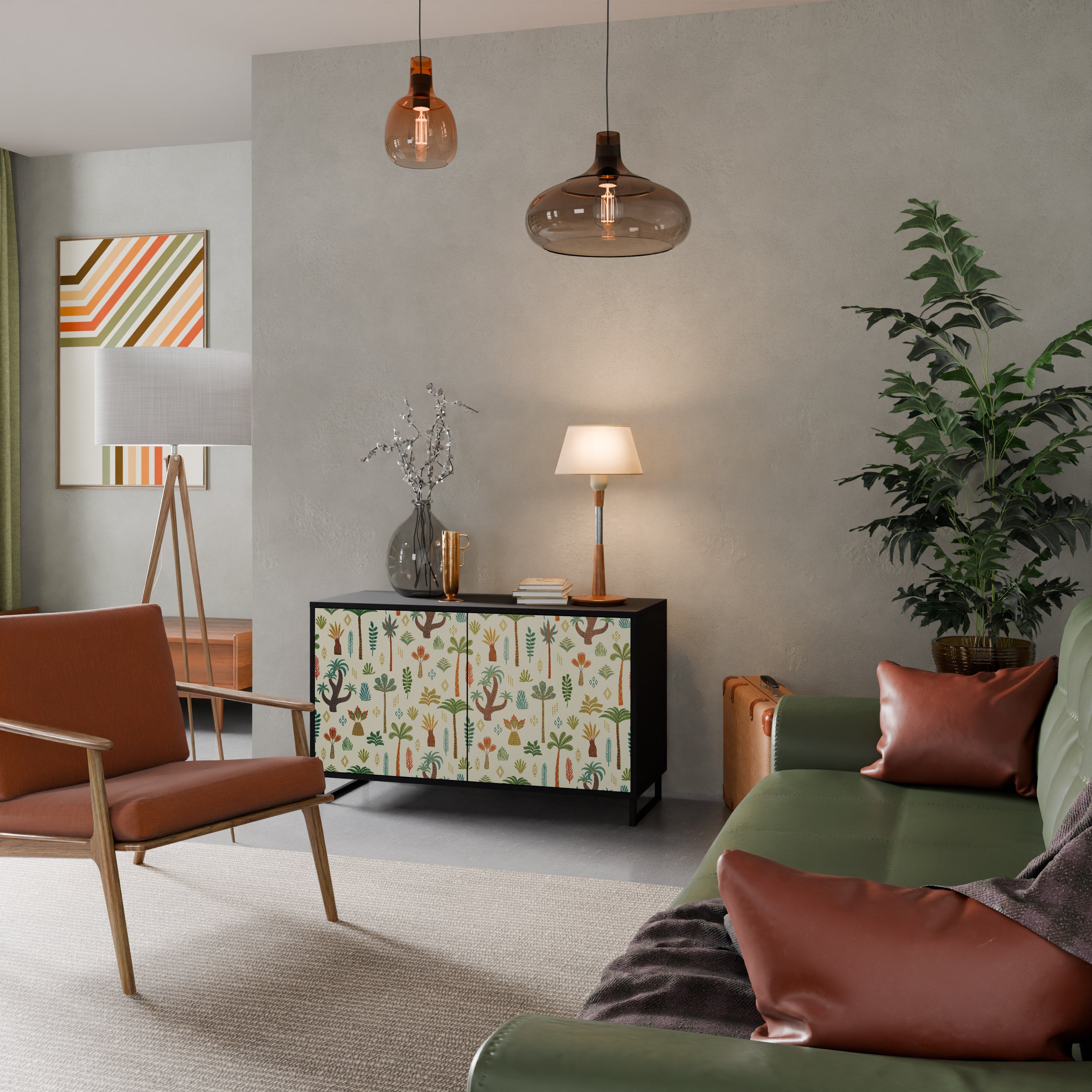 PALM SPRING 2-Door Sideboard in Black Finish