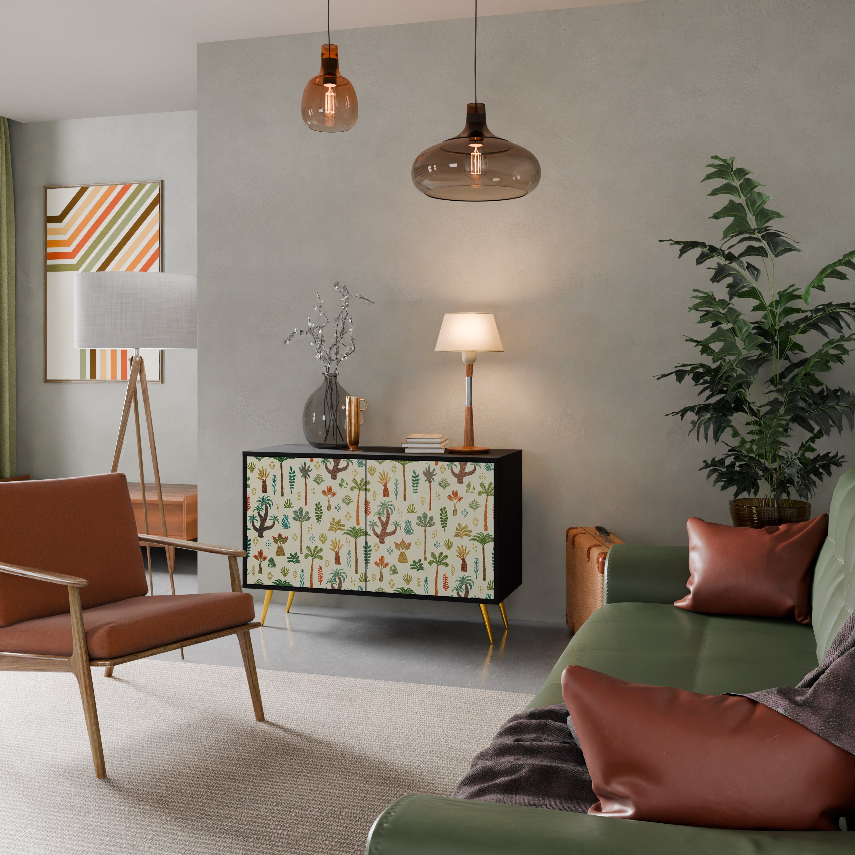 PALM SPRING 2-Door Sideboard in Black Finish