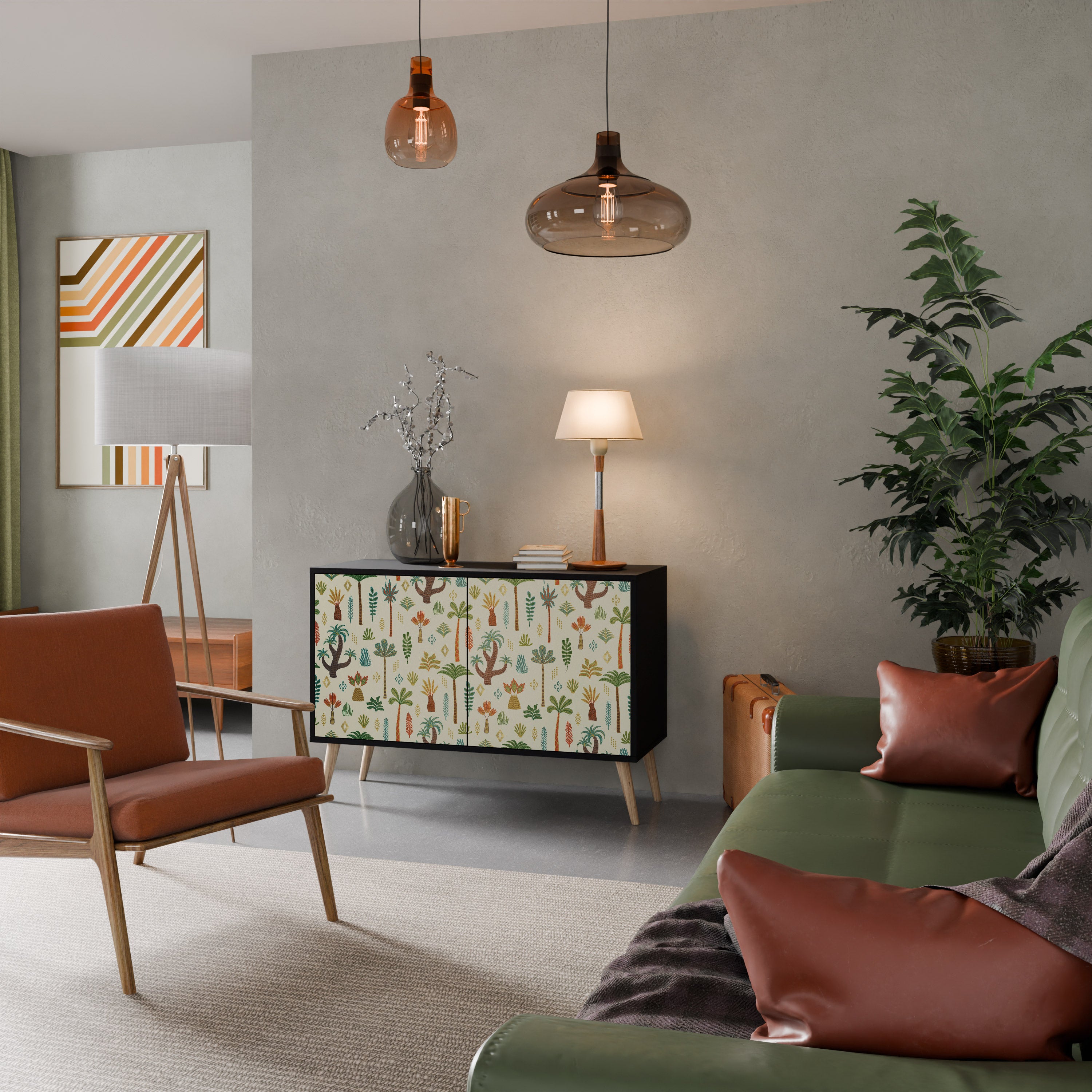 PALM SPRING 2-Door Sideboard in Black Finish