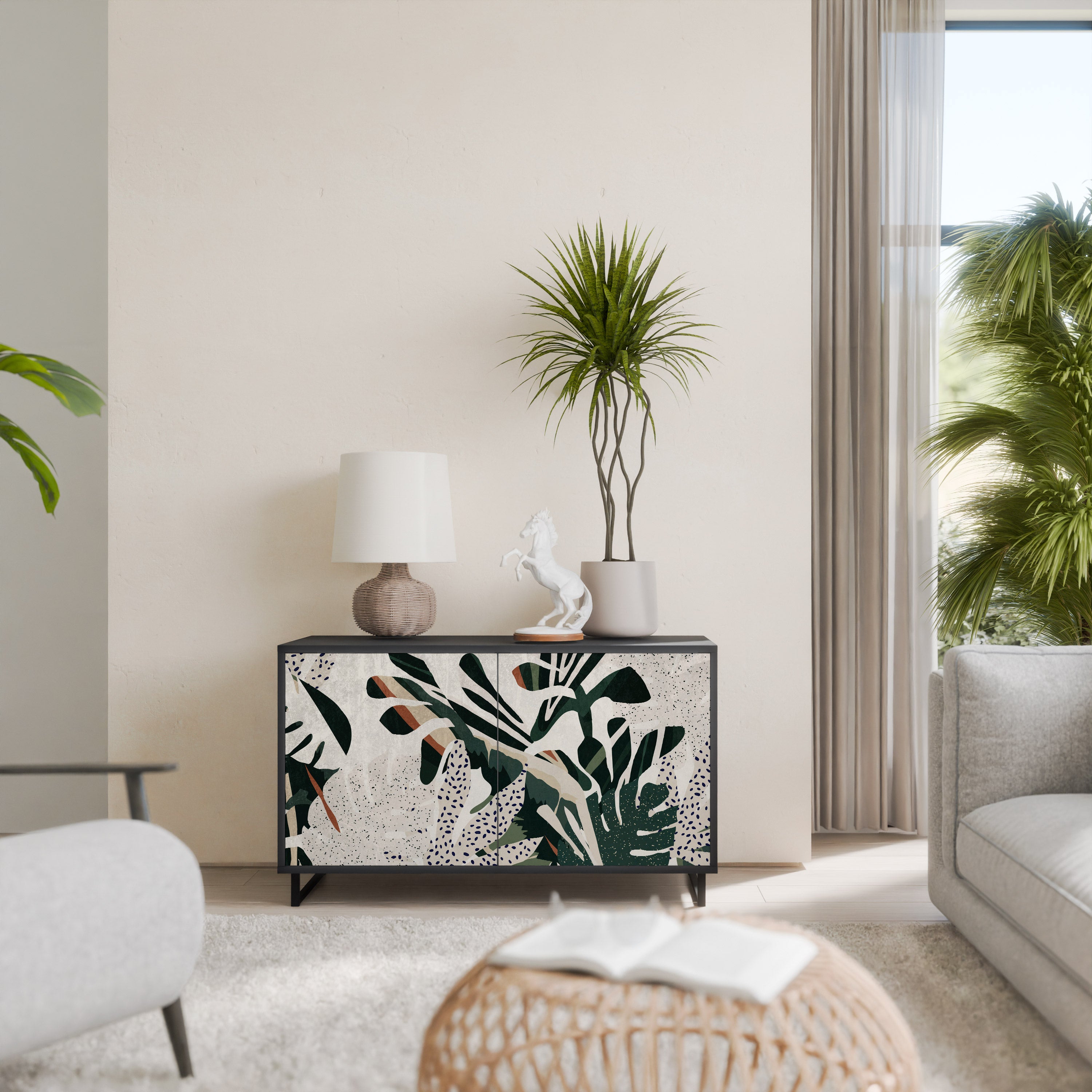 VERDURE FORMATION 2-Door Sideboard in Black Finish