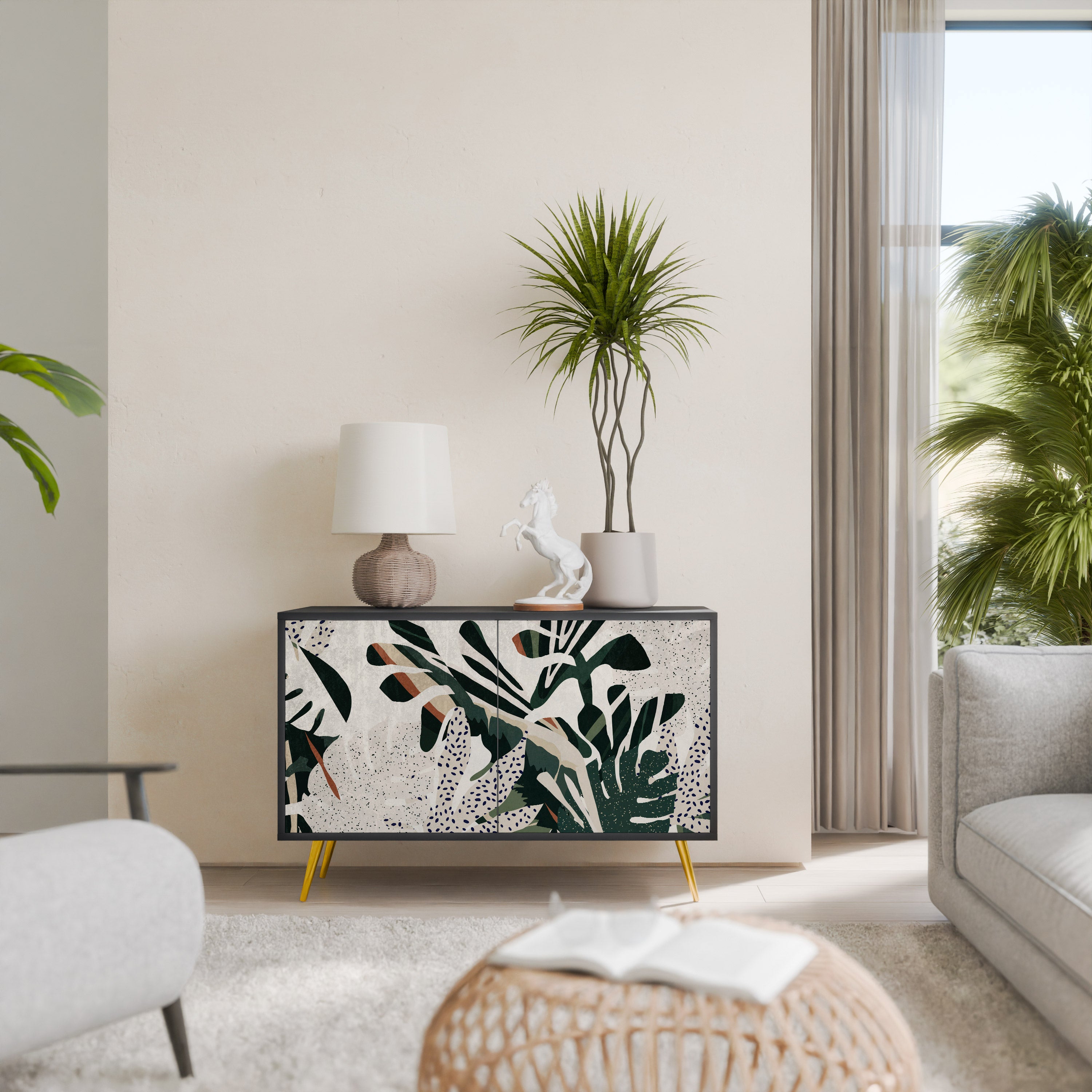 VERDURE FORMATION 2-Door Sideboard in Black Finish