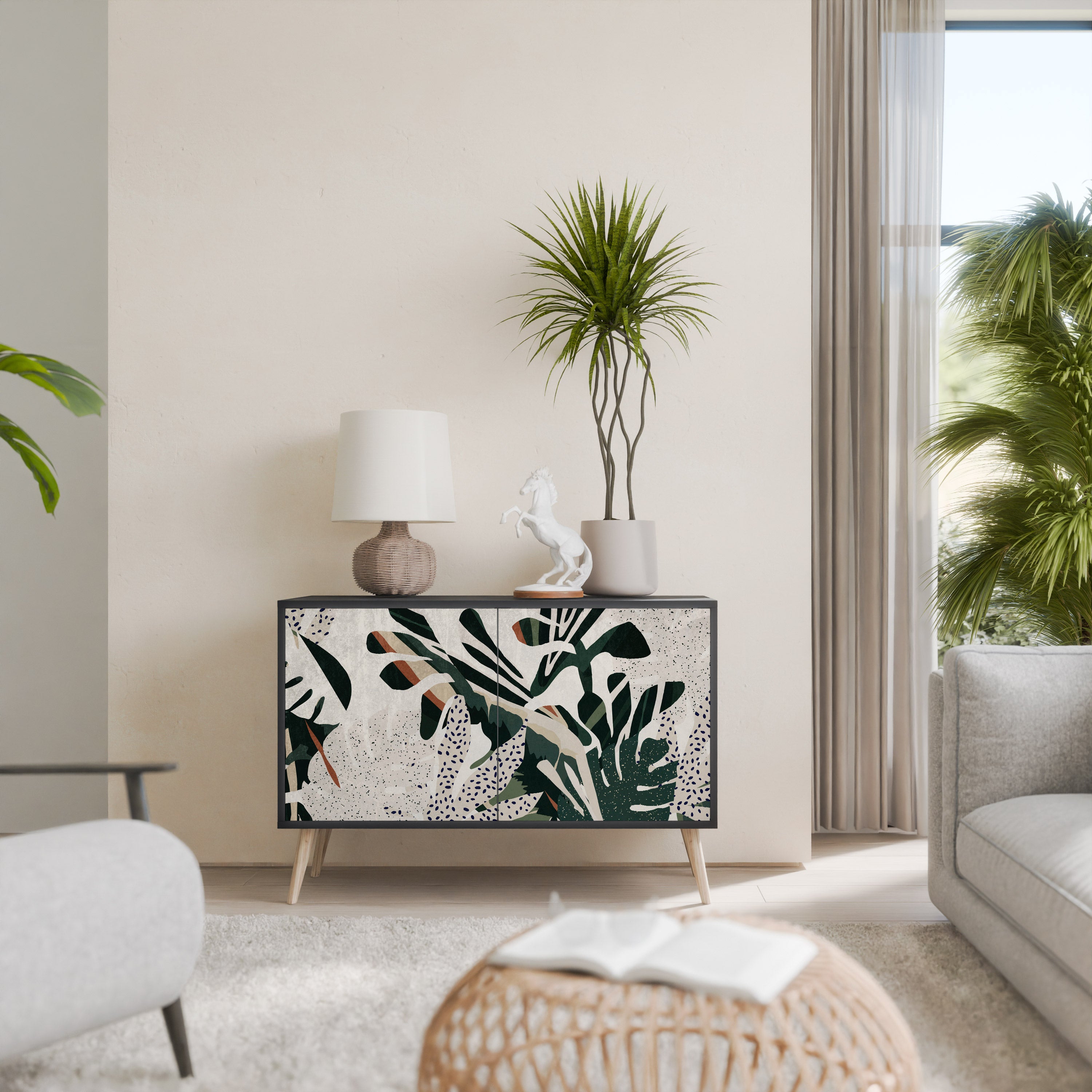 VERDURE FORMATION 2-Door Sideboard in Black Finish