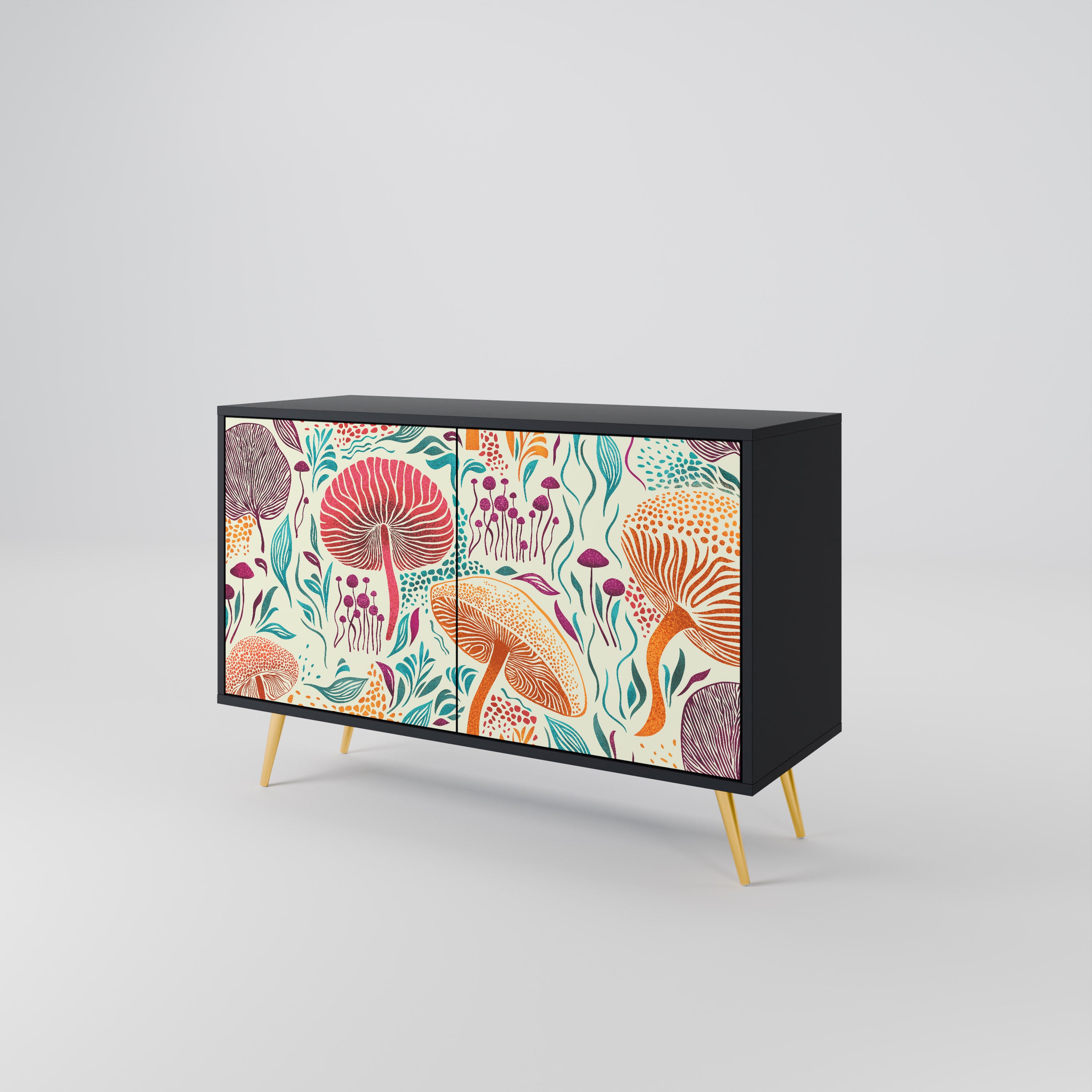 FUNGUS FANTASY 2-Door Sideboard in Black Finish
