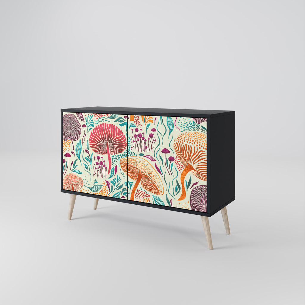 FUNGUS FANTASY 2-Door Sideboard in Black Finish