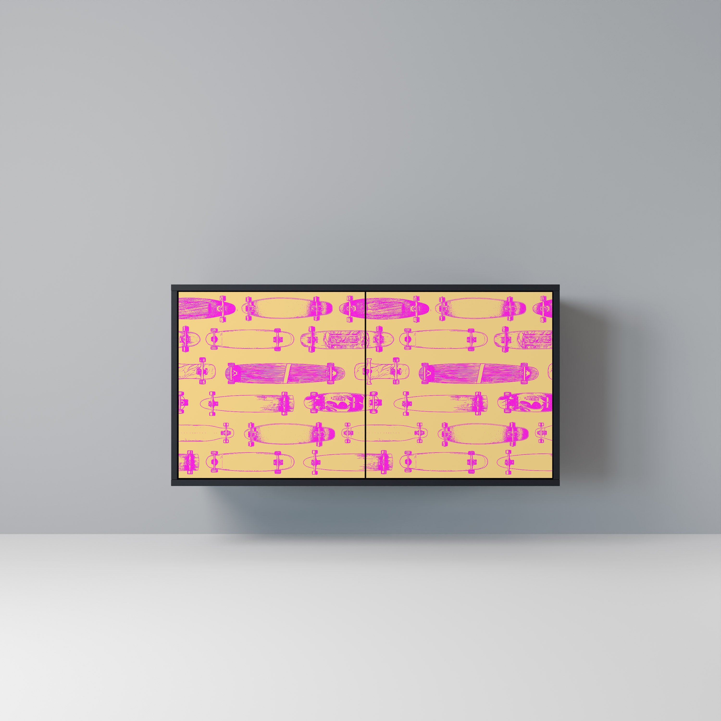 SKATEBOARD ARTISTRY 2-Door Sideboard in Black Finish