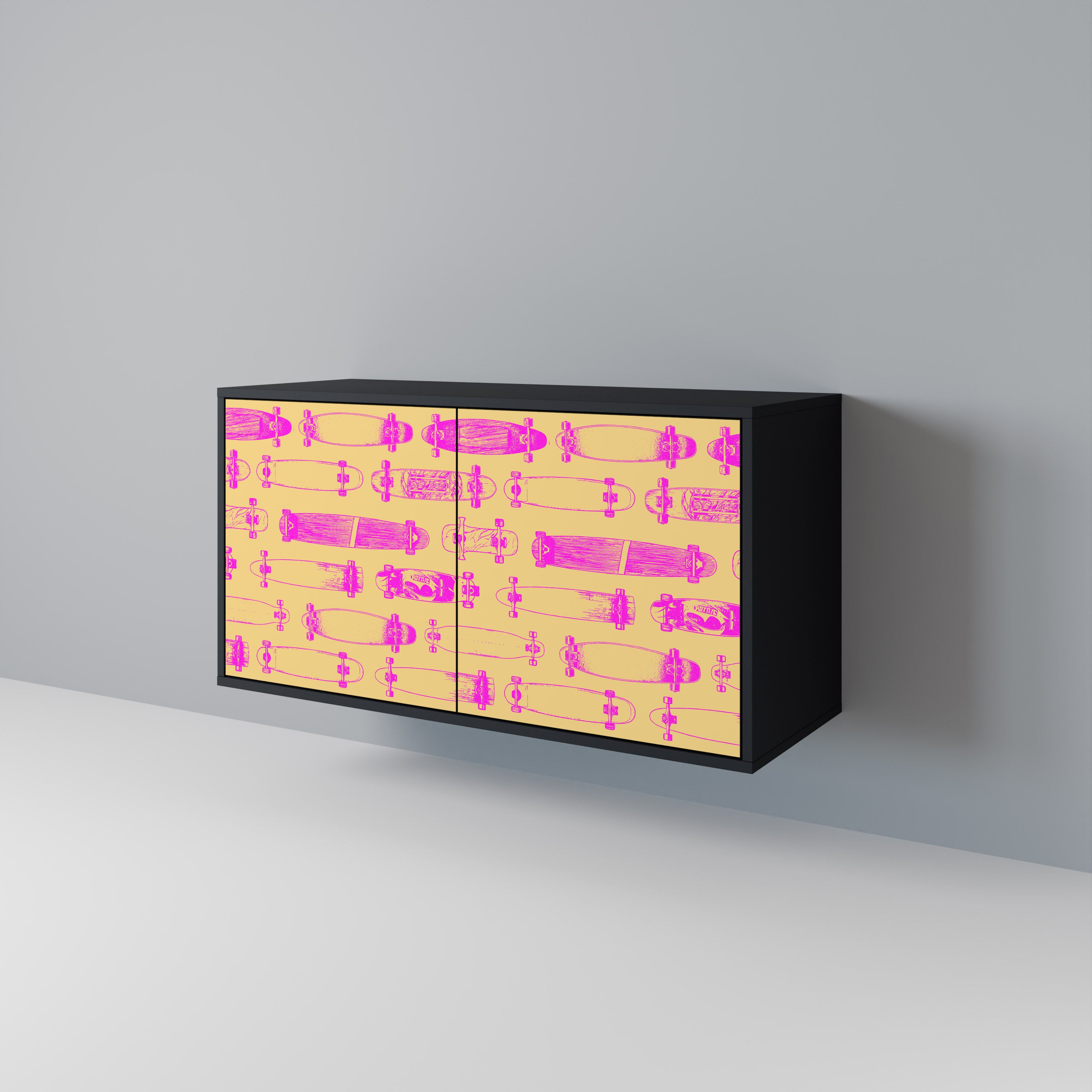 SKATEBOARD ARTISTRY 2-Door Sideboard in Black Finish