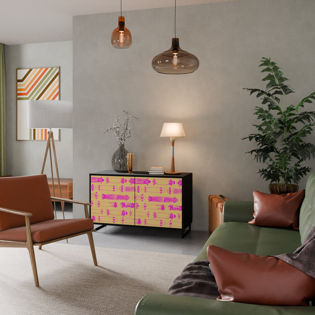 SKATEBOARD ARTISTRY 2-Door Sideboard in Black Finish