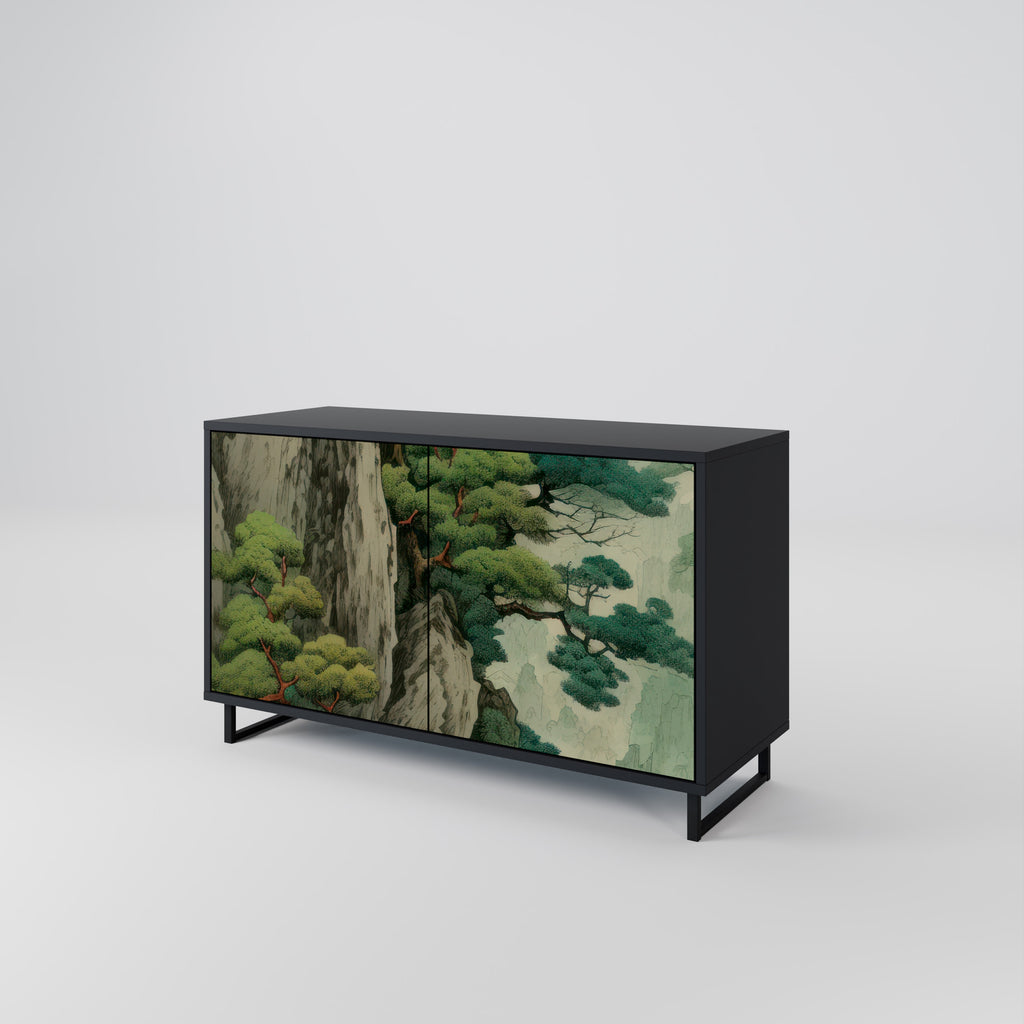 VERDURE ABYSS 2-Door Sideboard in Black Finish