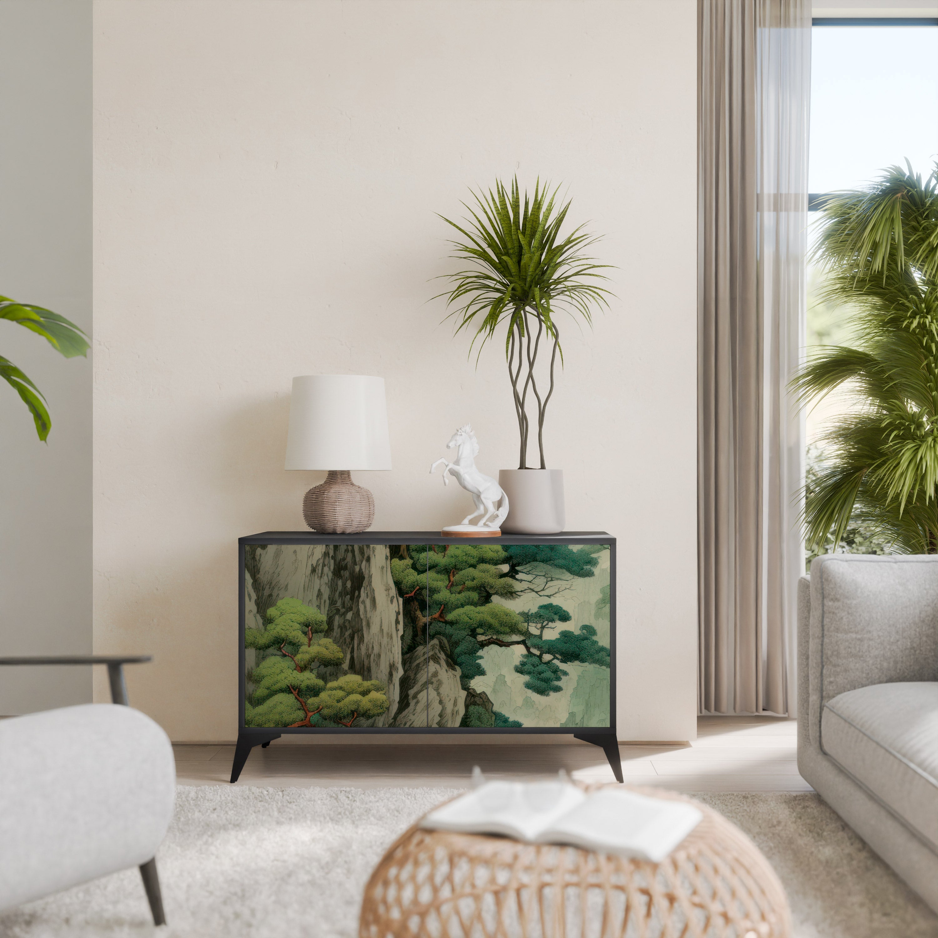 VERDURE ABYSS 2-Door Sideboard in Black Finish