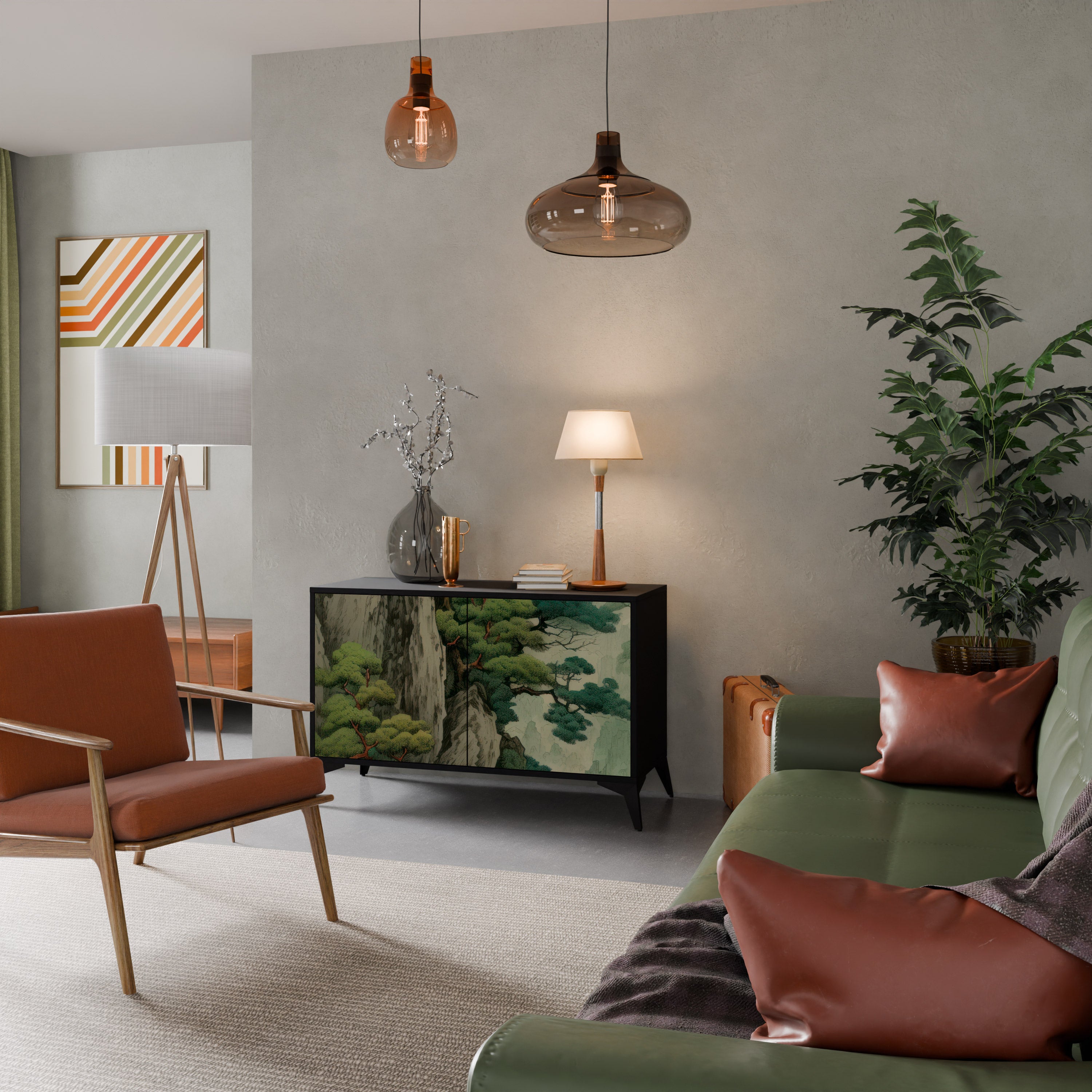 VERDURE ABYSS 2-Door Sideboard in Black Finish