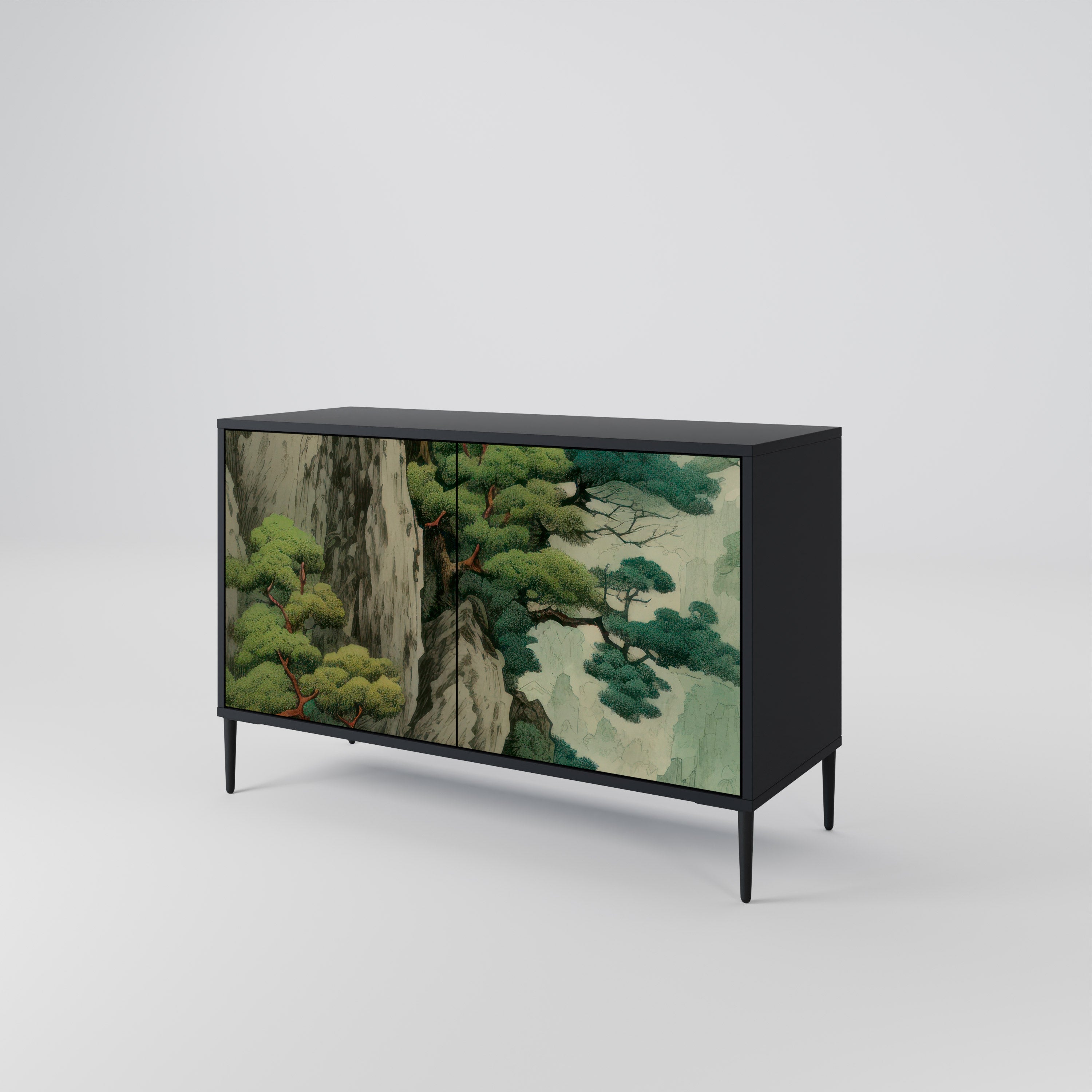 VERDURE ABYSS 2-Door Sideboard in Black Finish