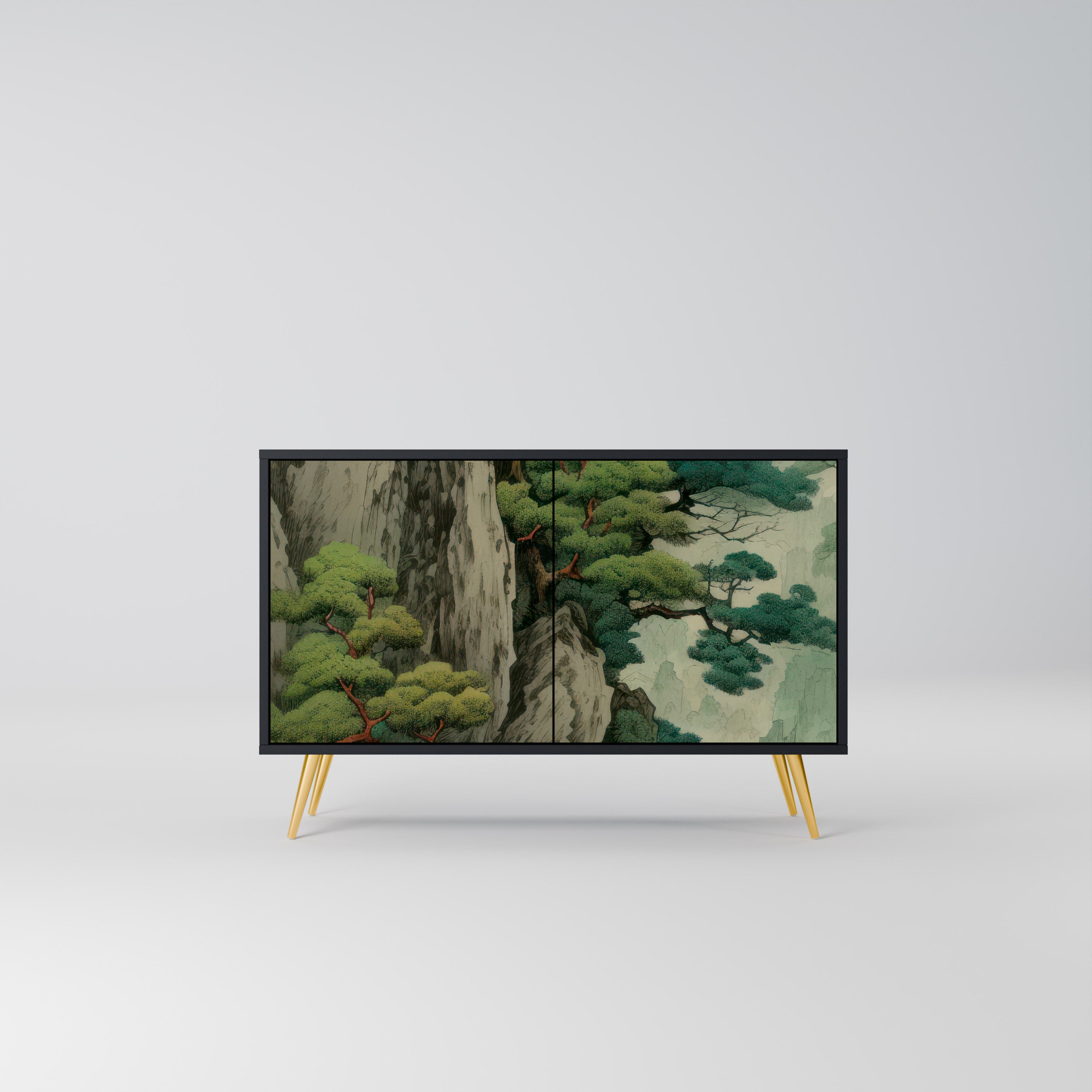 VERDURE ABYSS 2-Door Sideboard in Black Finish