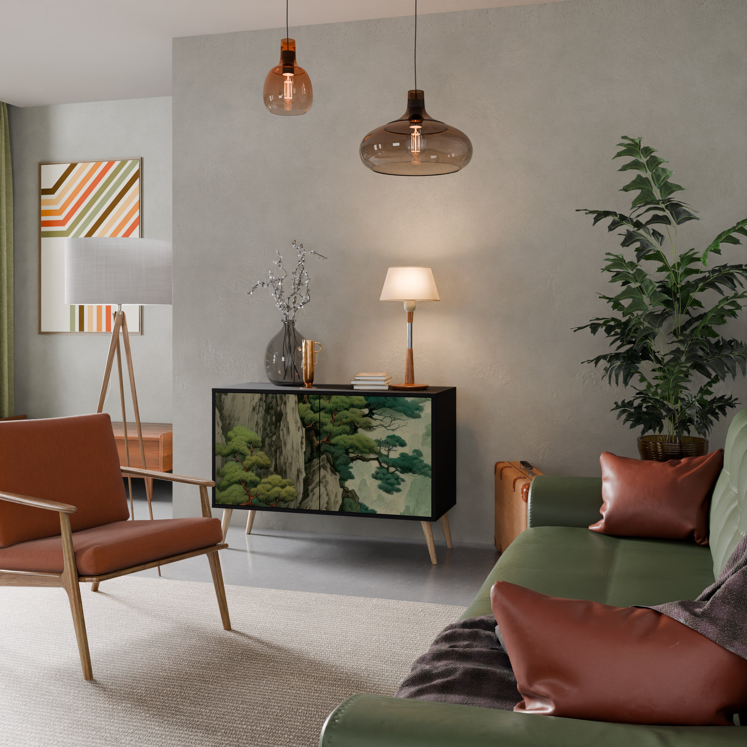 VERDURE ABYSS 2-Door Sideboard in Black Finish