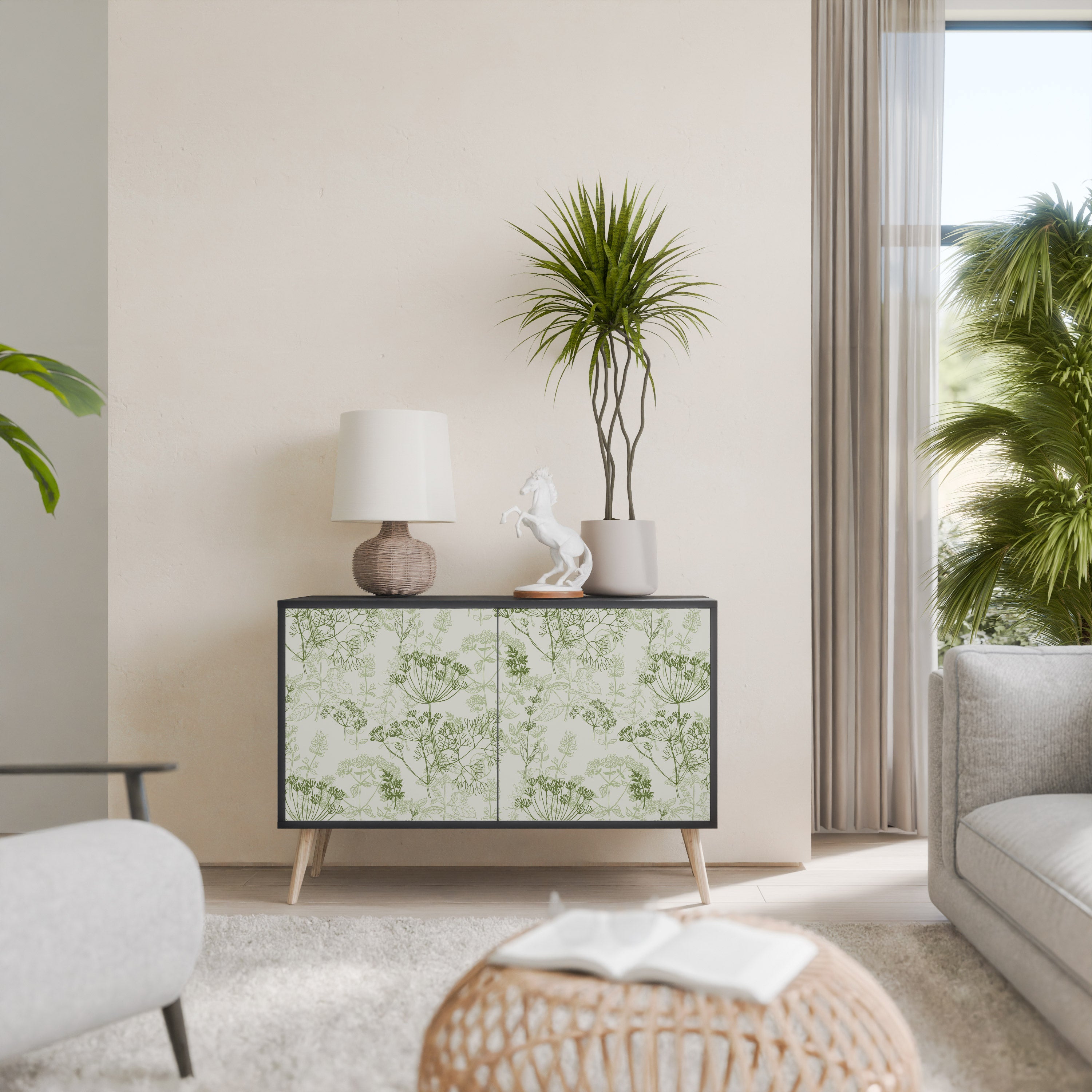 FENNEL BALDACHIN 2-Door Sideboard in Black Finish