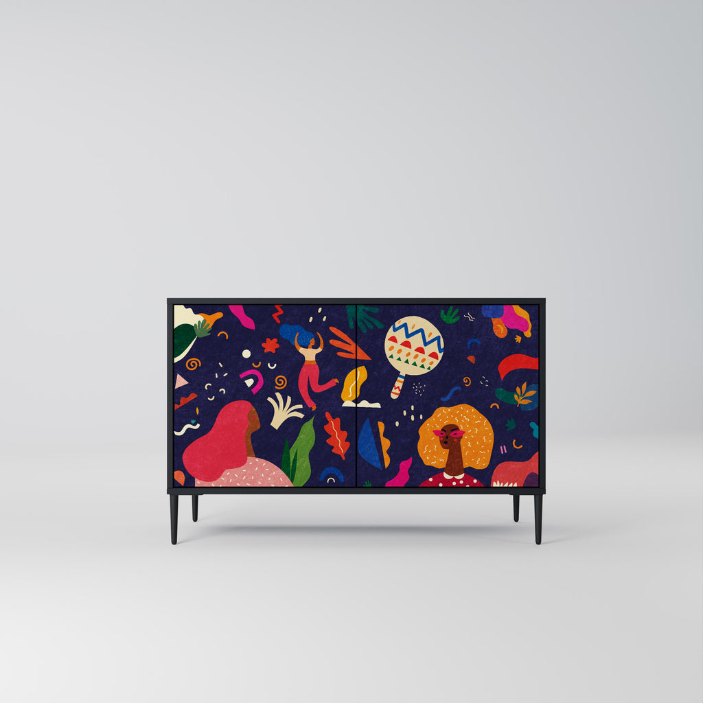 FESTIVE PLEASURES 2-Door Sideboard in Black Finish