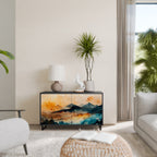 OMINOUS MOUNTAINS Aparador de 2 Puertas en Acabado Negro