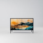 OMINOUS MOUNTAINS Aparador de 2 Puertas en Acabado Negro