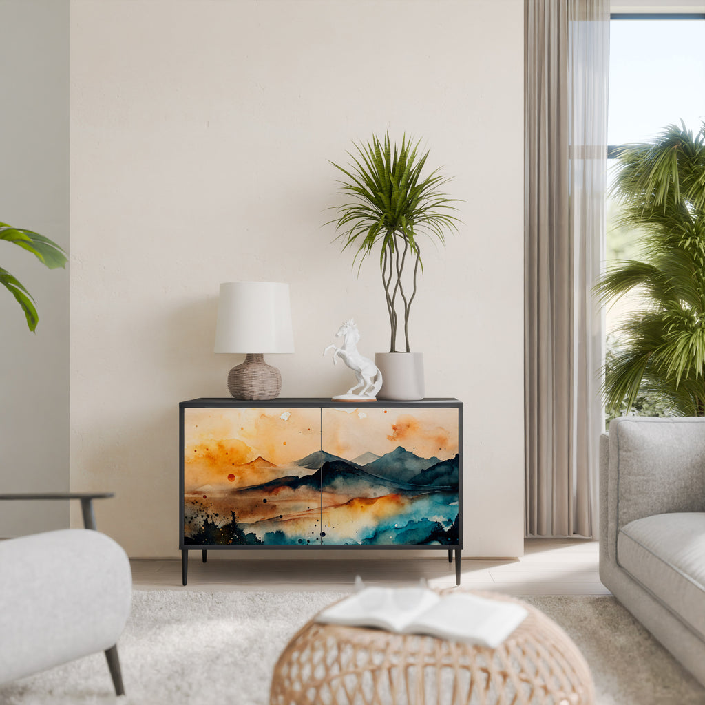 OMINOUS MOUNTAINS 2-Door Sideboard in Black Finish